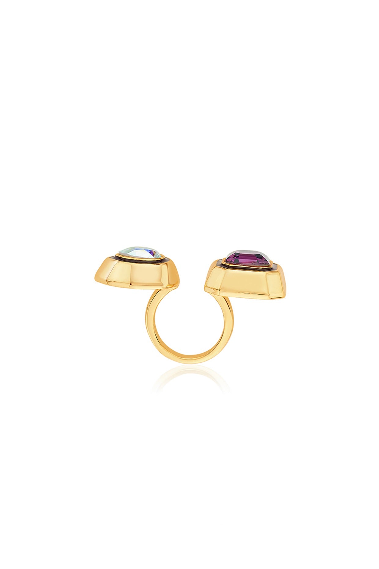 Gold Finish Amethyst Ring