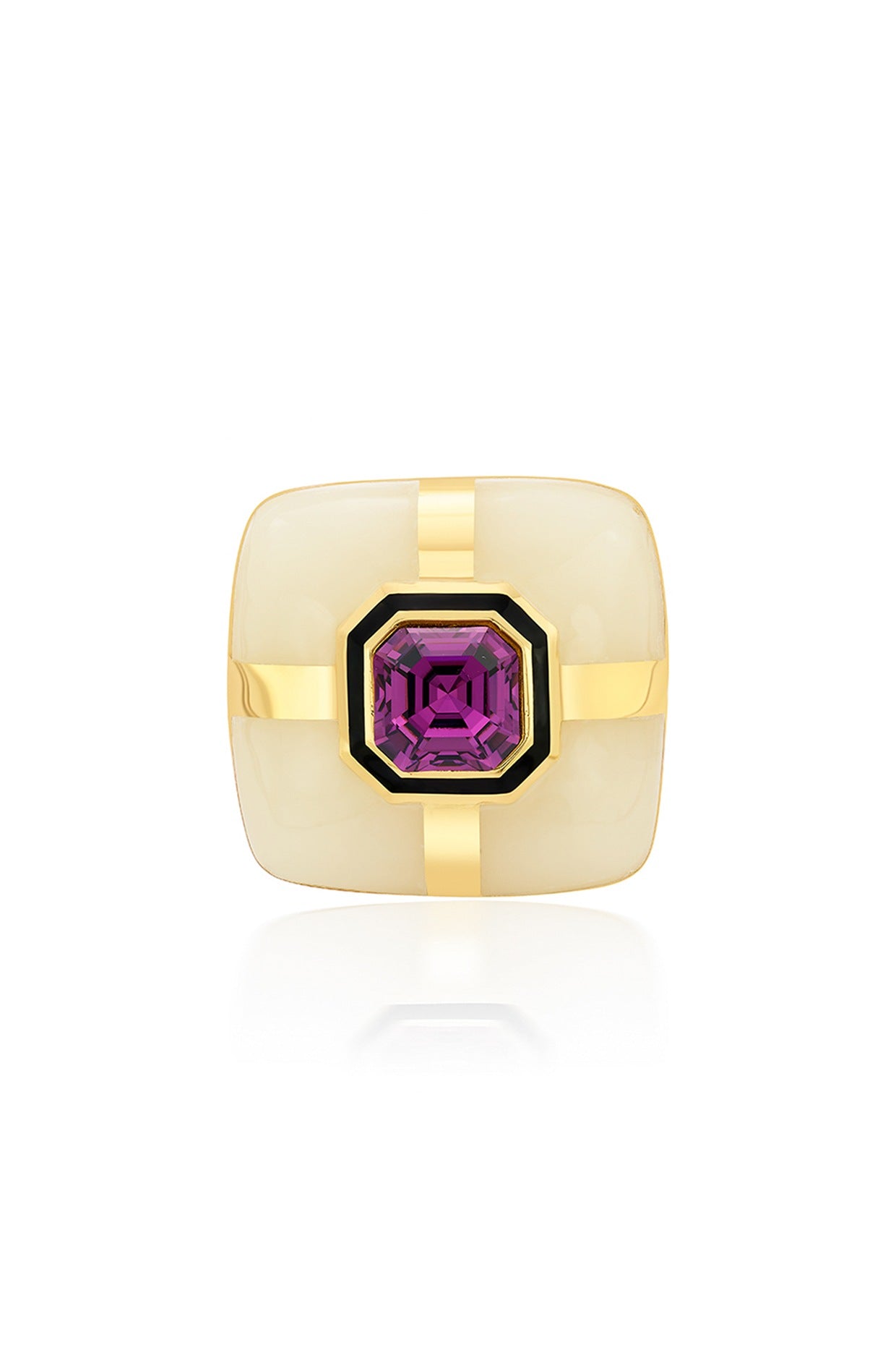 Gold Finish Amethyst Ring