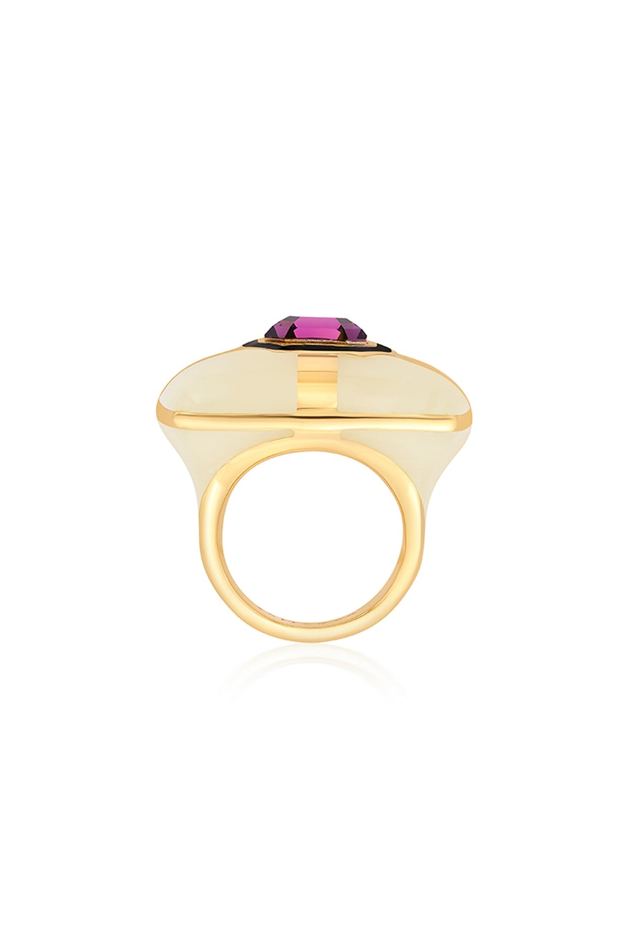 Gold Finish Amethyst Ring