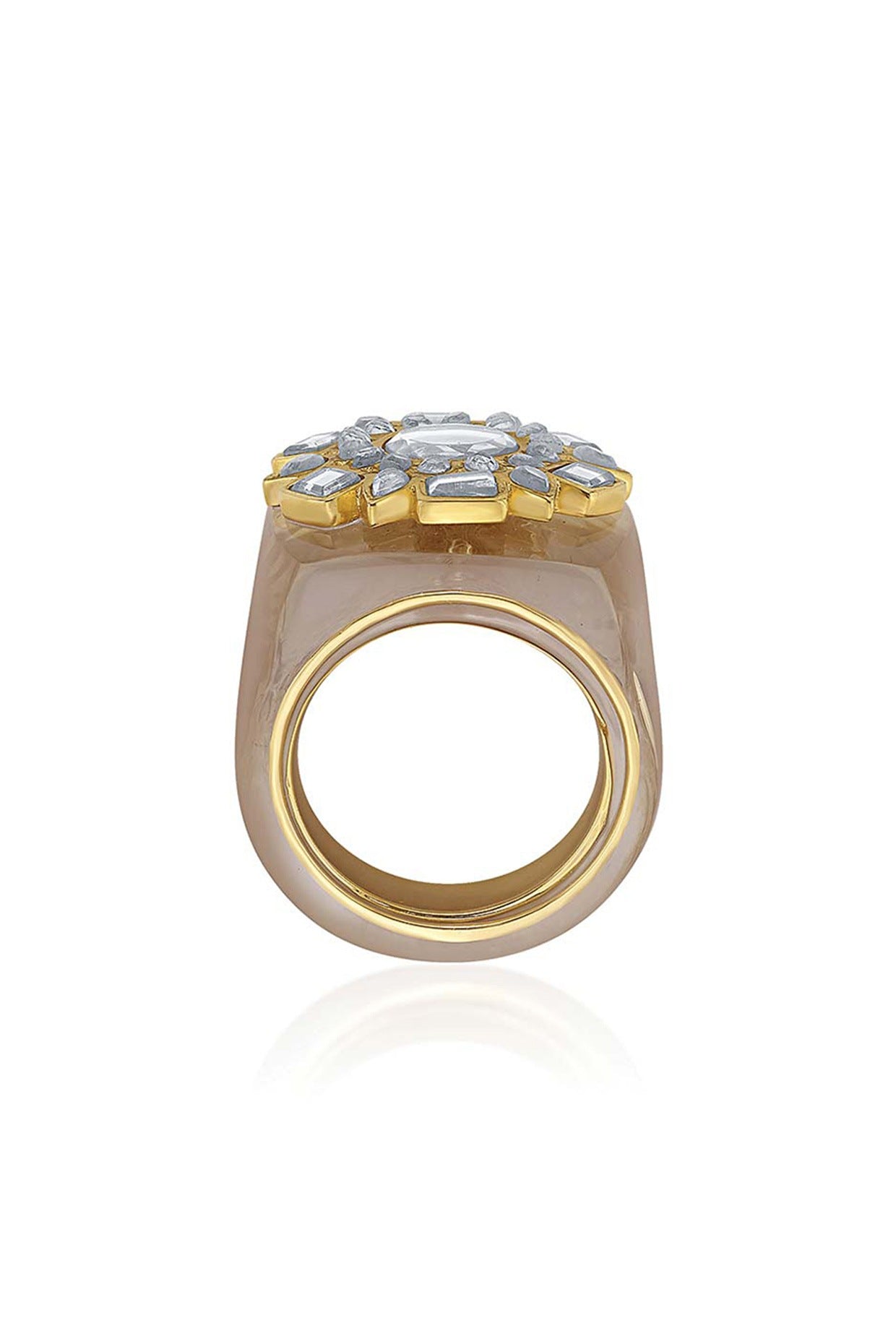 Gold Plated Mirror Resin Ring