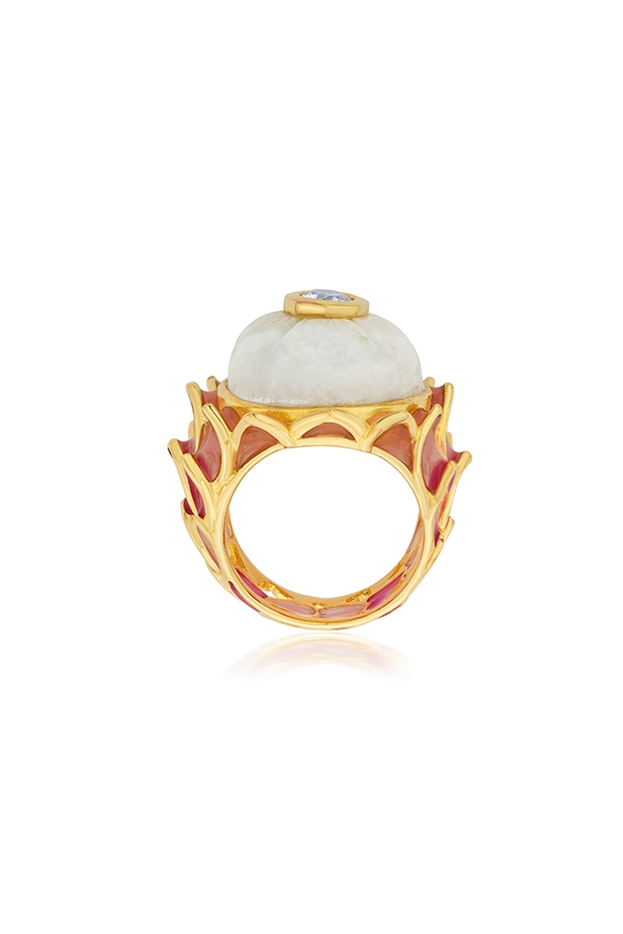 Gold Finish Lotus Ring