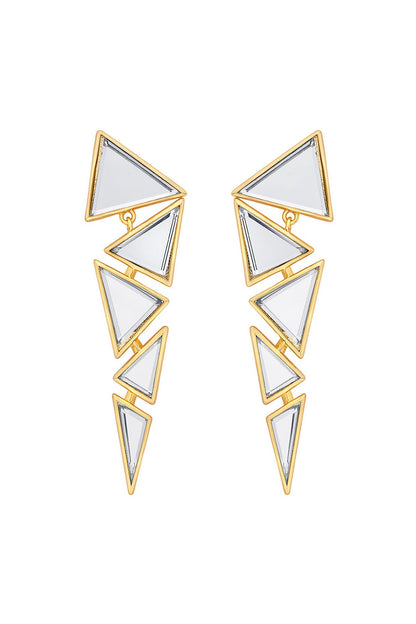 Gold Plated Mirror Triangle Earrings