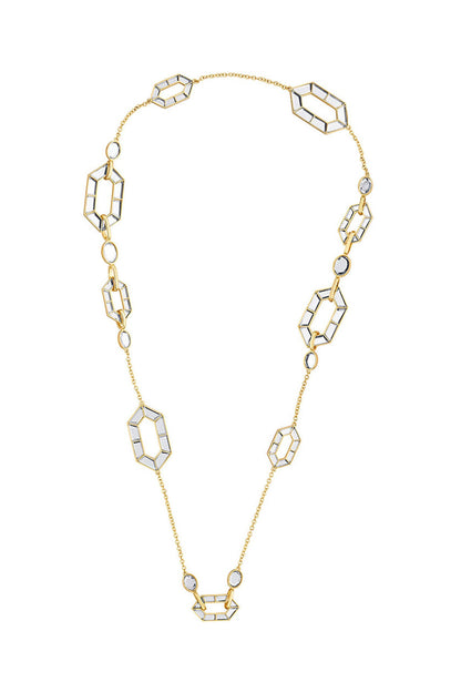 Gold Plated Mirror Asymmetrical Necklace