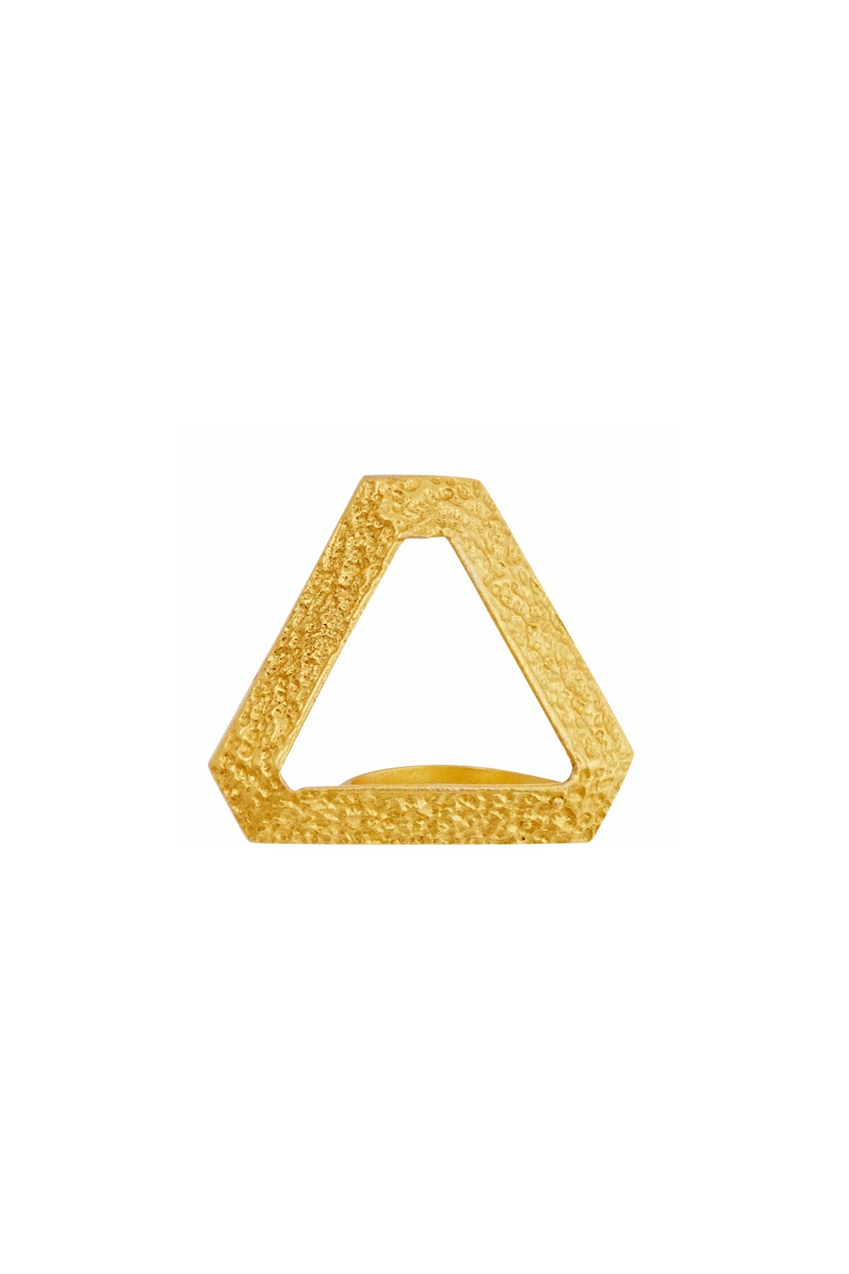 Yellow Gold Finish Twin Triangle Ring (Set of 2)