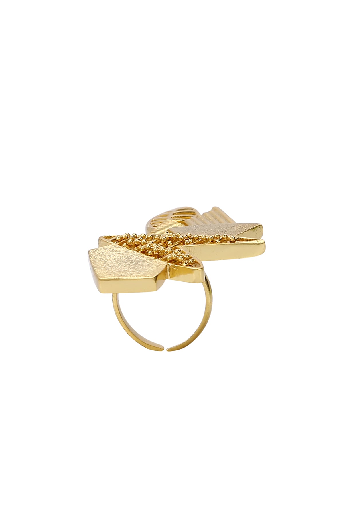 Yellow Gold Finish Abstract Ring