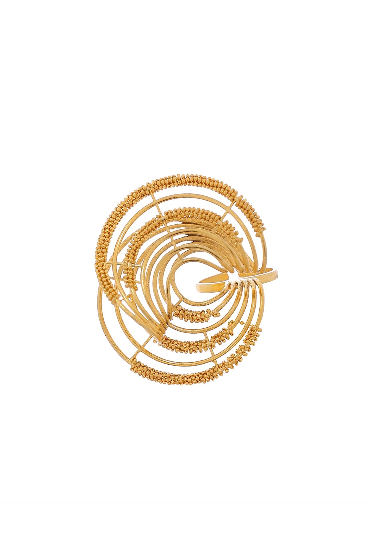 Yellow Gold Finish Twirl Ring