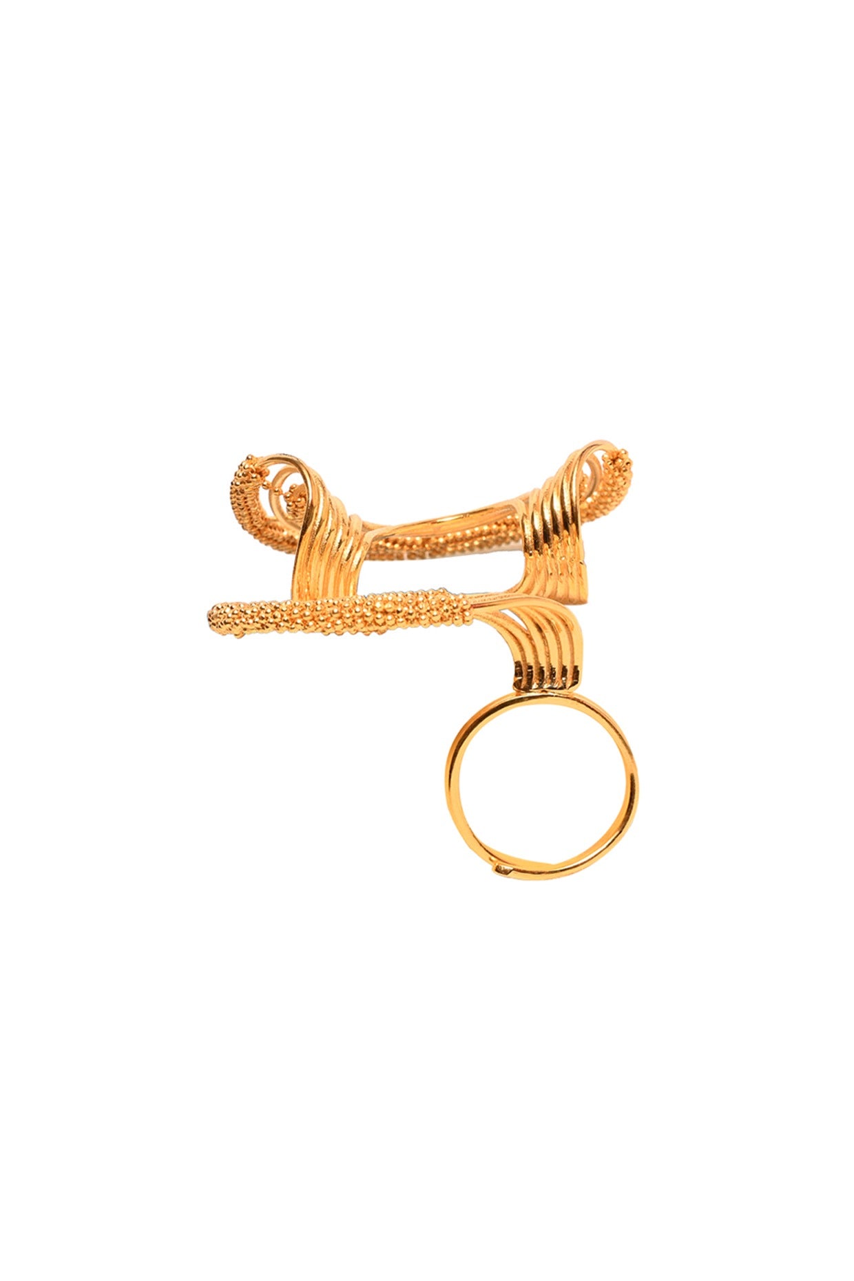 Yellow Gold Finish Twirl Ring