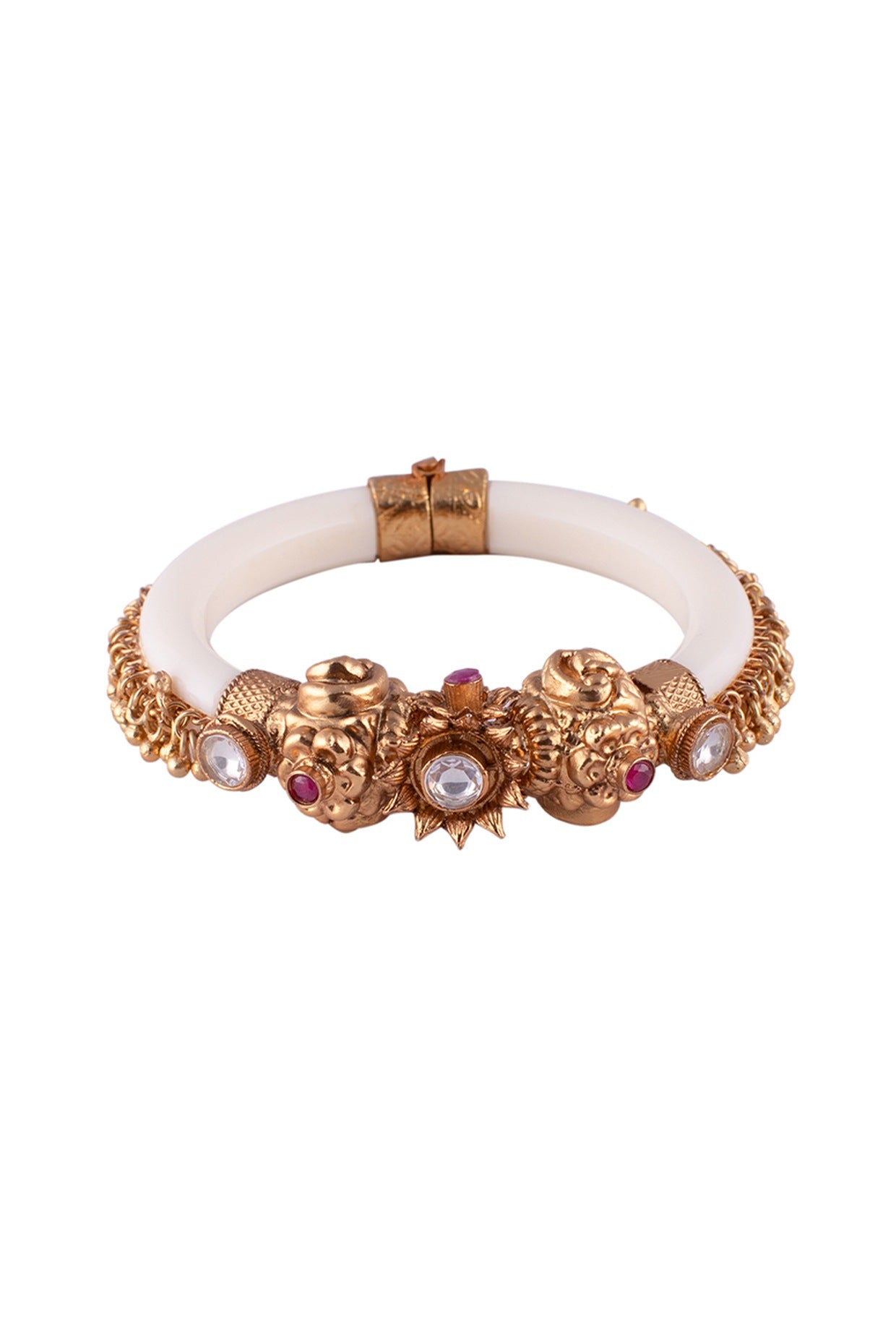 Gold Finish Kundan Polki Bangle