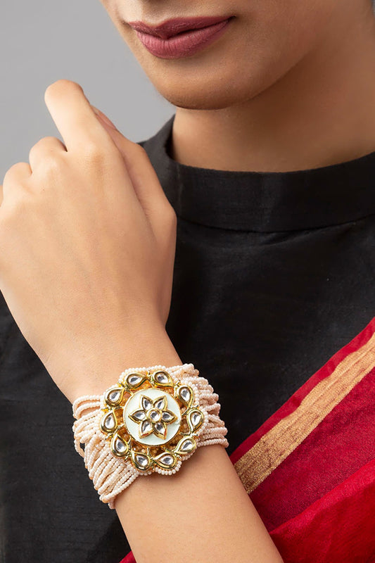 Gold Finish Meenakari Bracelet