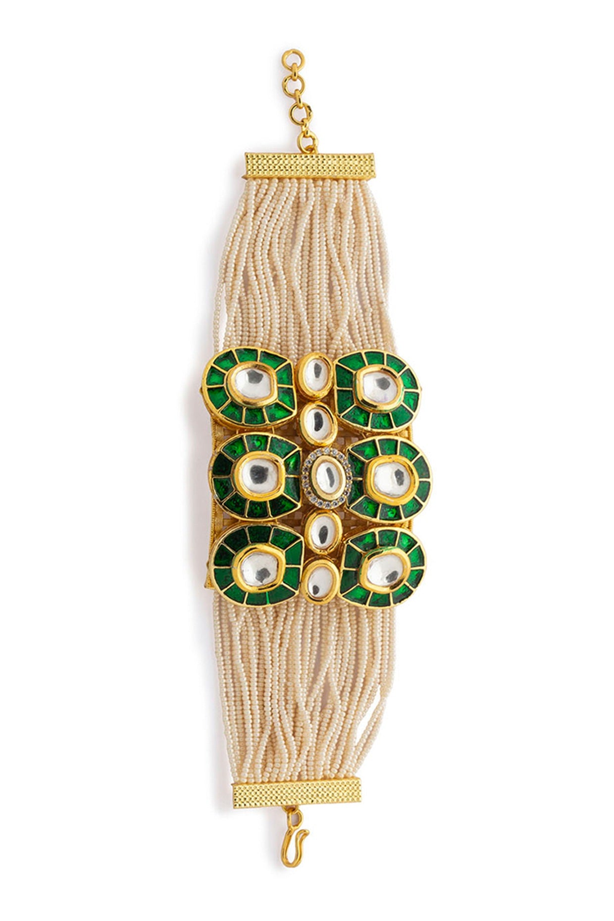 Gold Finish Hydro Kundan Bracelet