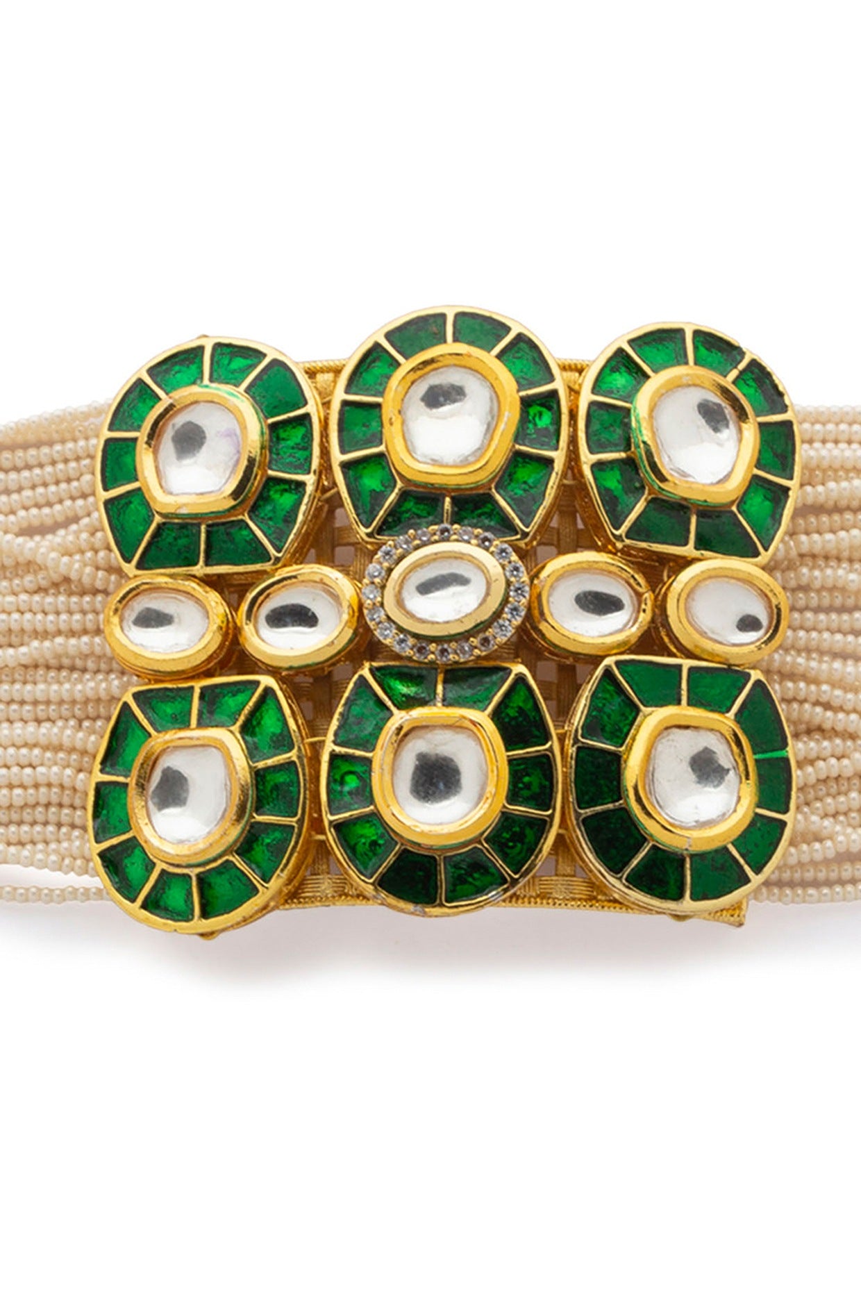 Gold Finish Hydro Kundan Bracelet