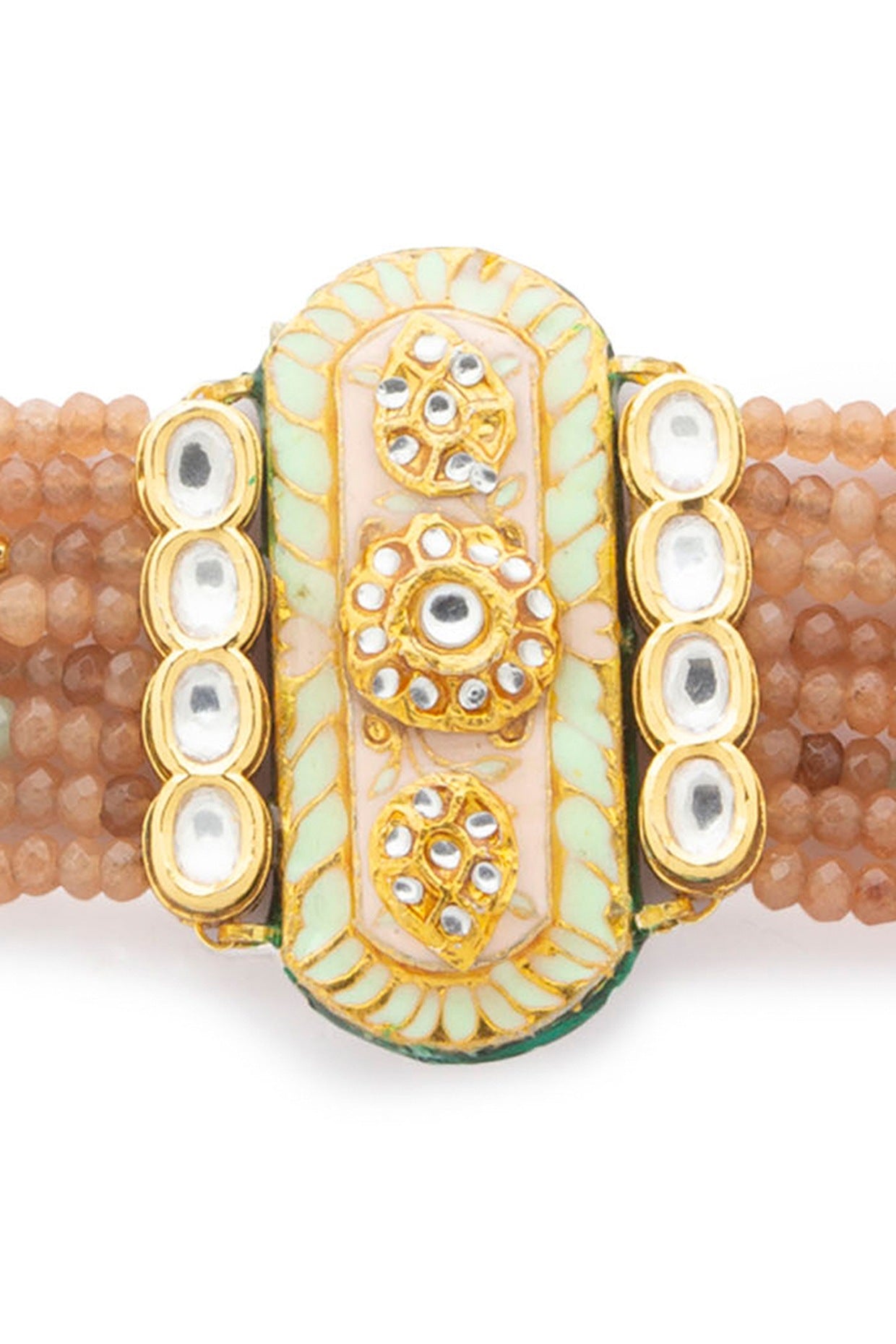 Gold Finish Agate Bead Bracelet