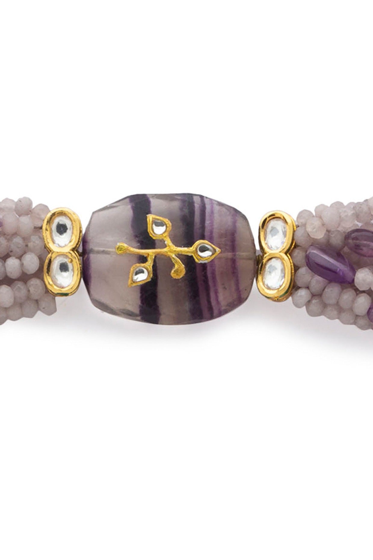 Gold Finish Amethyst Bead Bracelet