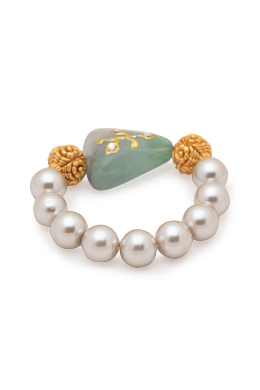 Gold Finish Fluoride Tumble Bracelet