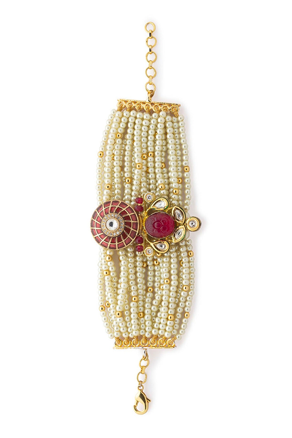 Gold Finish Meenakari Swarovski Bracelet