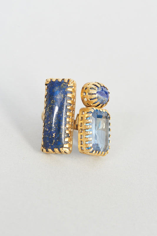 Gold Plated Lapis Lazuli Ring