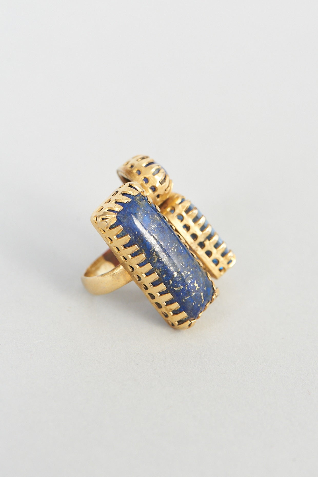 Gold Plated Lapis Lazuli Ring