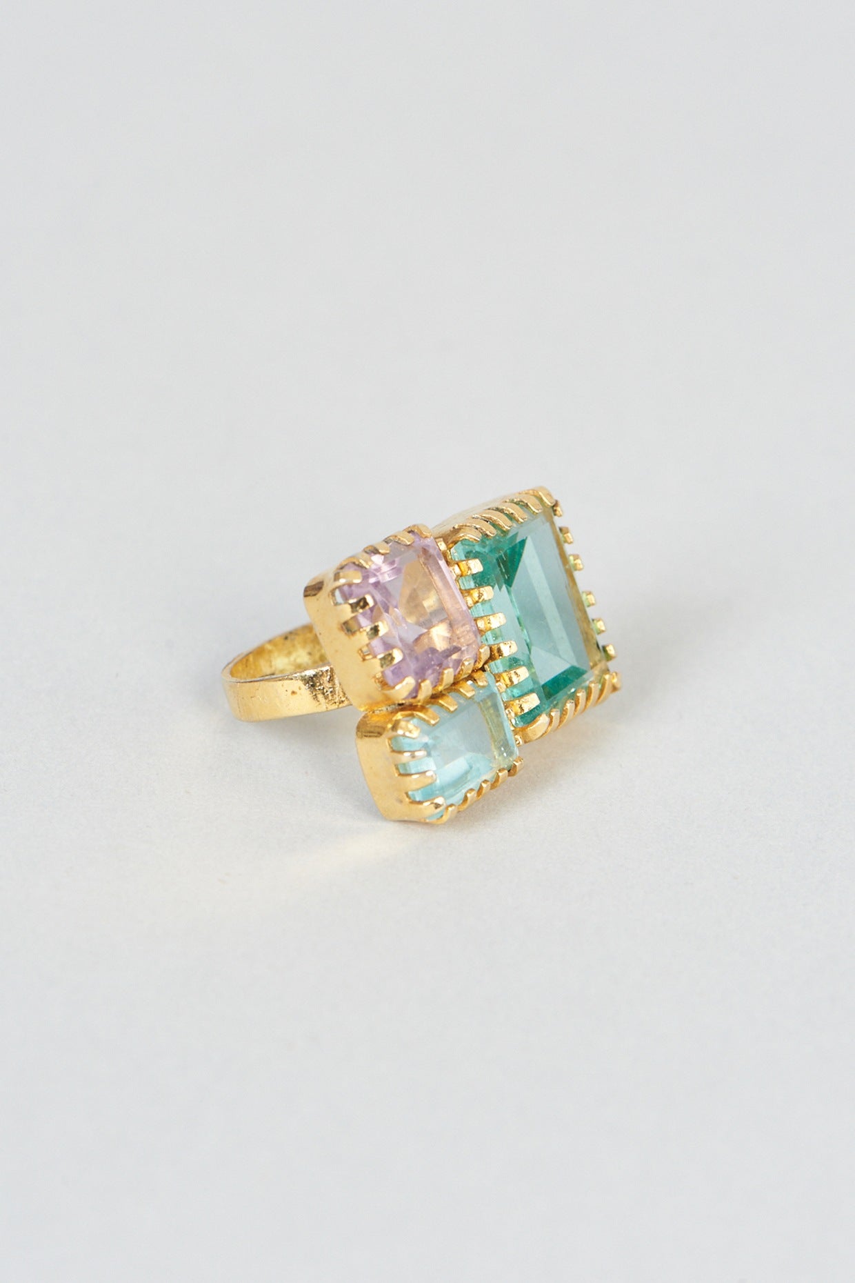 Gold Plated Ring With Crystals