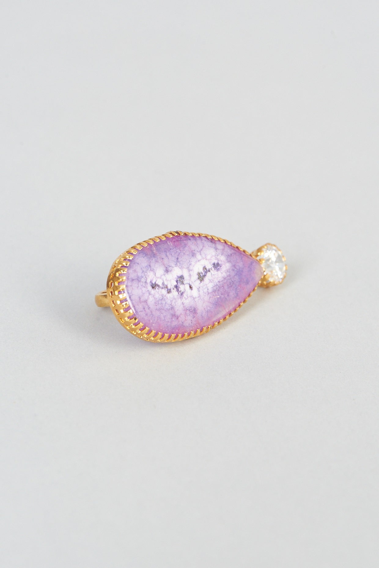 Gold Plated Ring With Agate