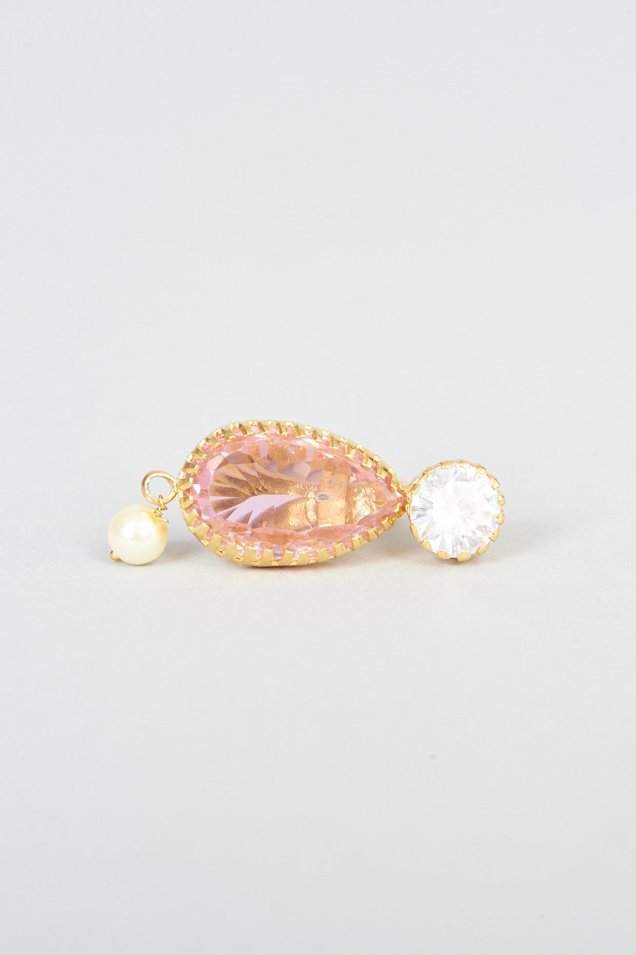 Gold Plated Pearl & Crystal Ring