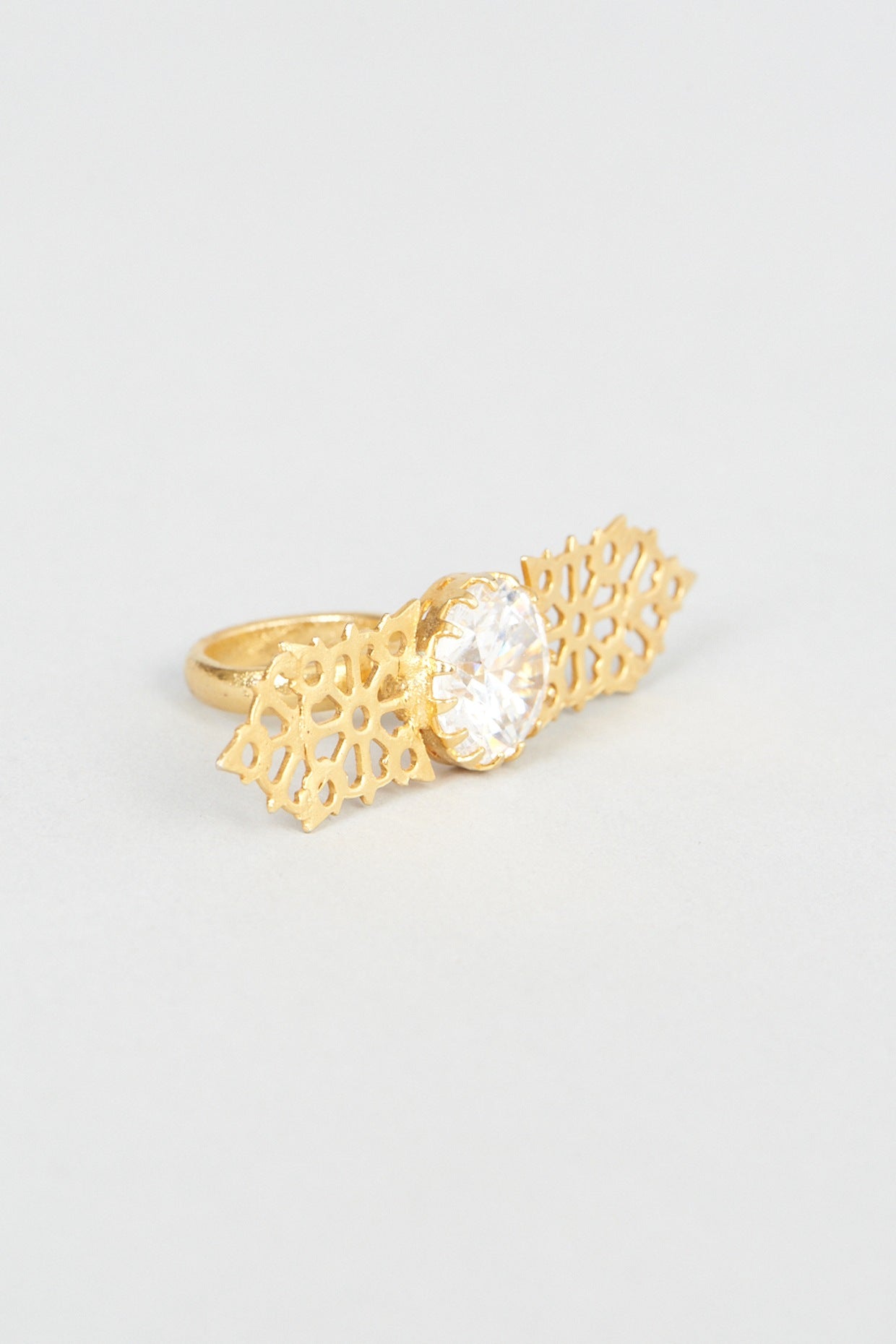 Gold Plated Crystal Ring