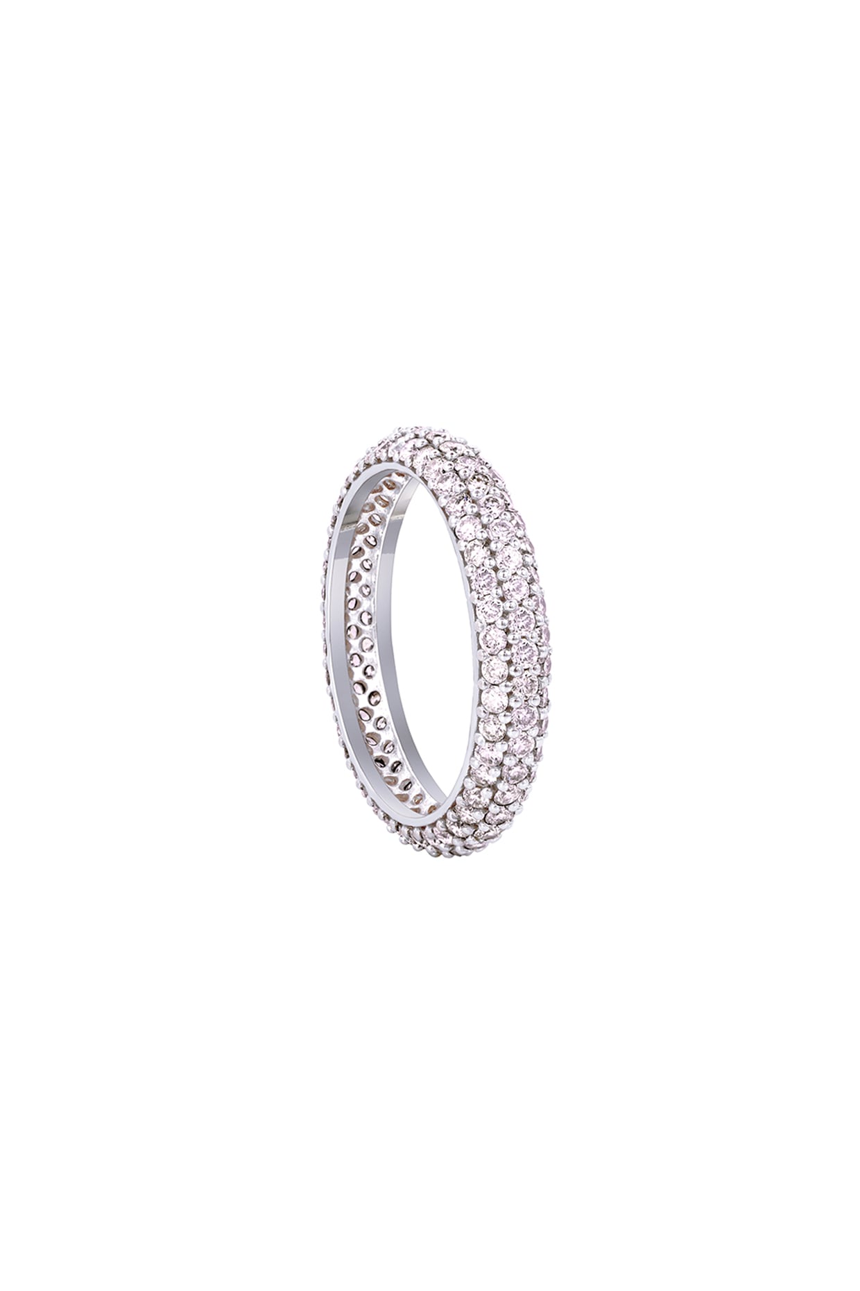 18 Kt White Gold Diamond Midi Stackable Ring