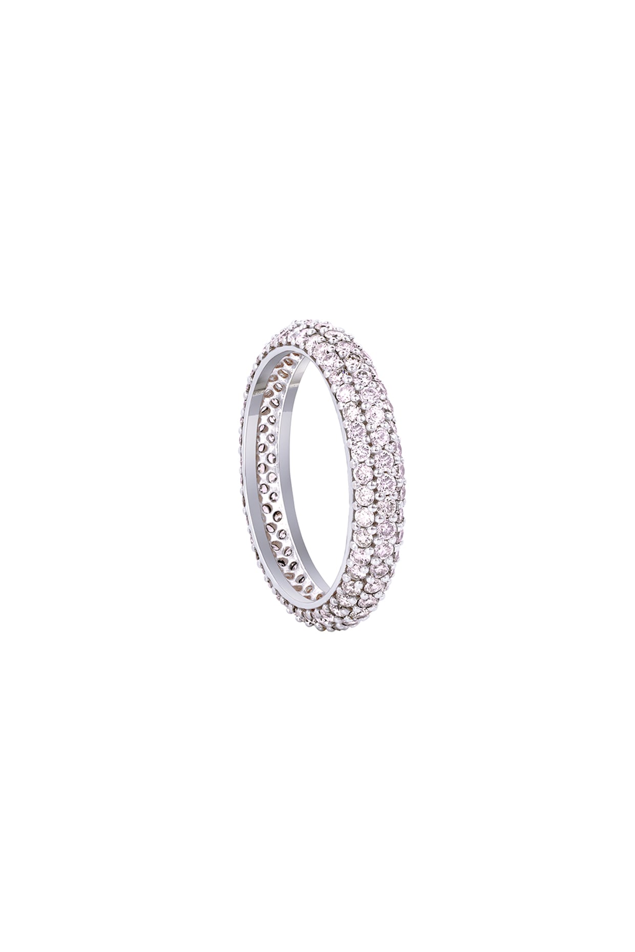 18 Kt White Gold Diamond Stackable Ring