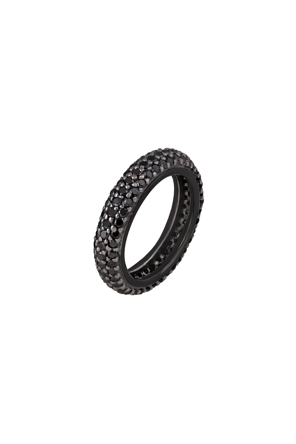 18 Kt Black Gold Diamond Stackable Midi Ring