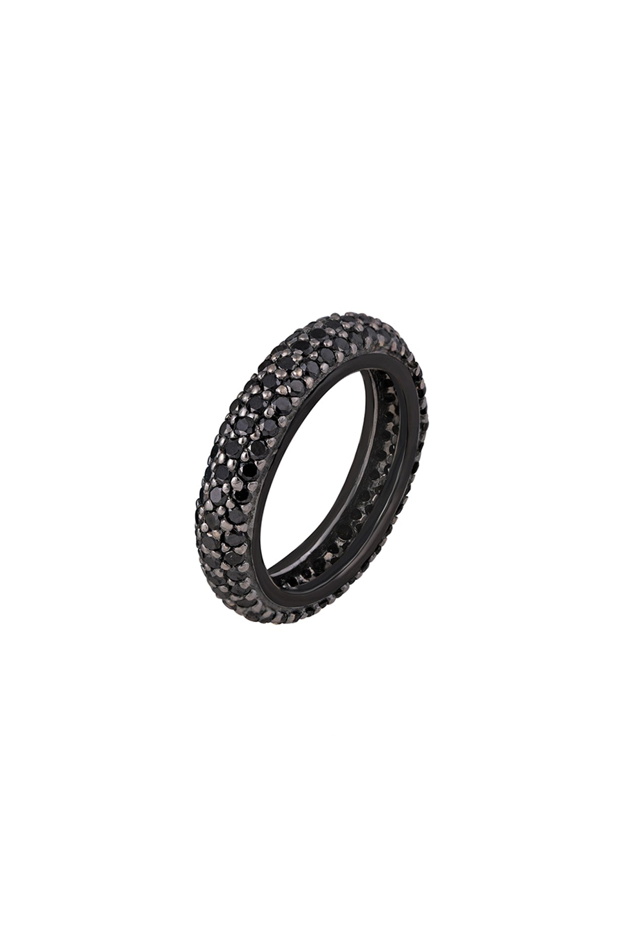 18 Kt Black Gold Diamond Stackable Ring