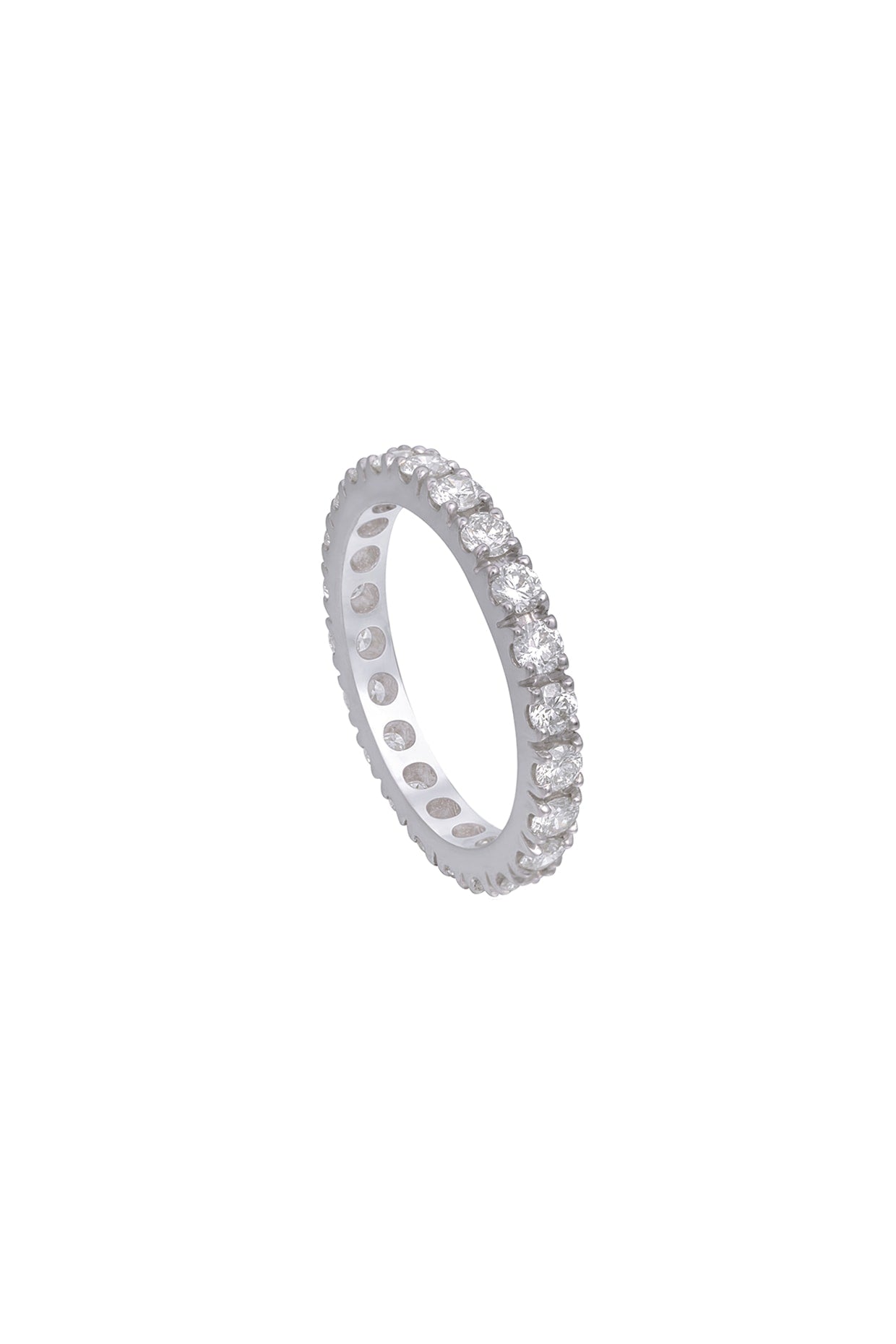 18 Kt White Gold Diamond Stackable Eternity Ring