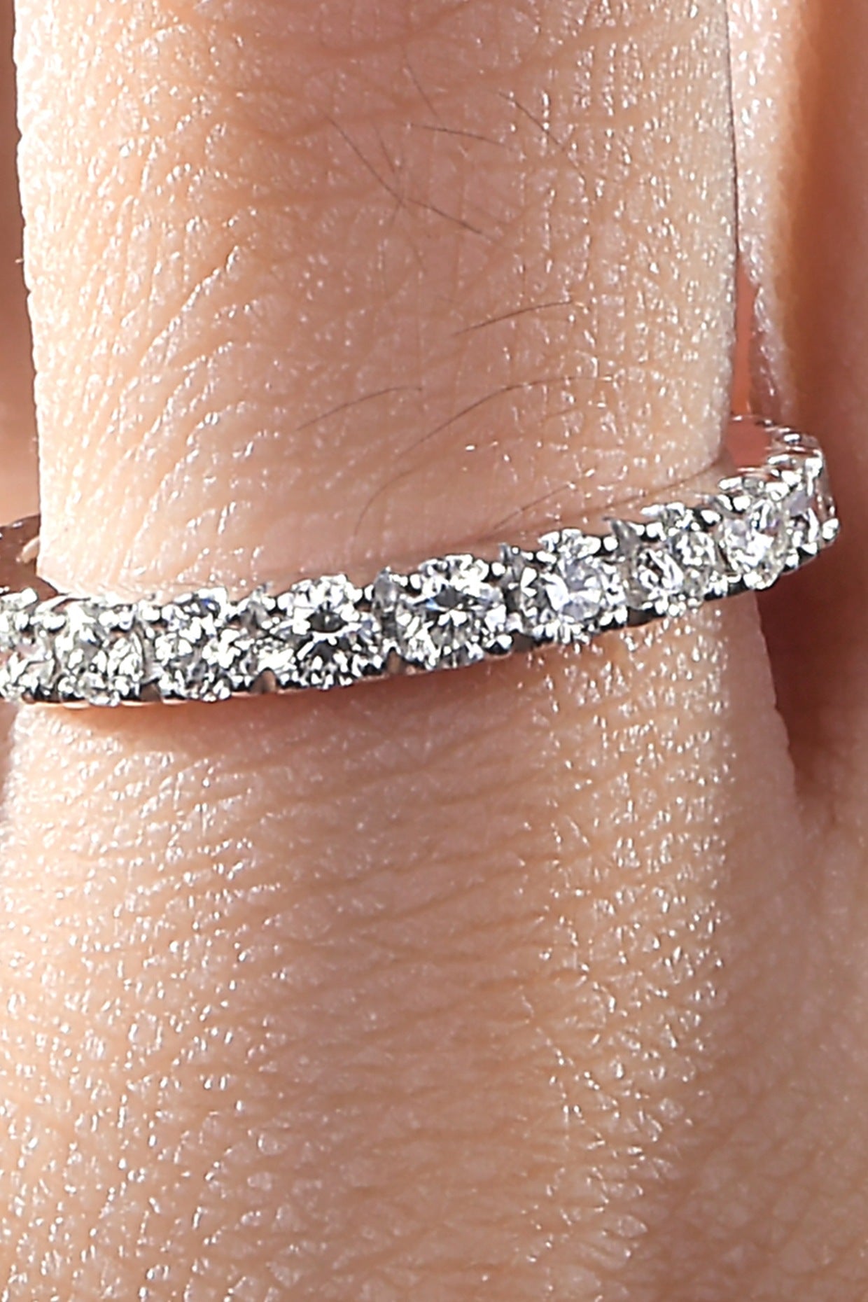 18 Kt White Gold Diamond Stackable Eternity Ring