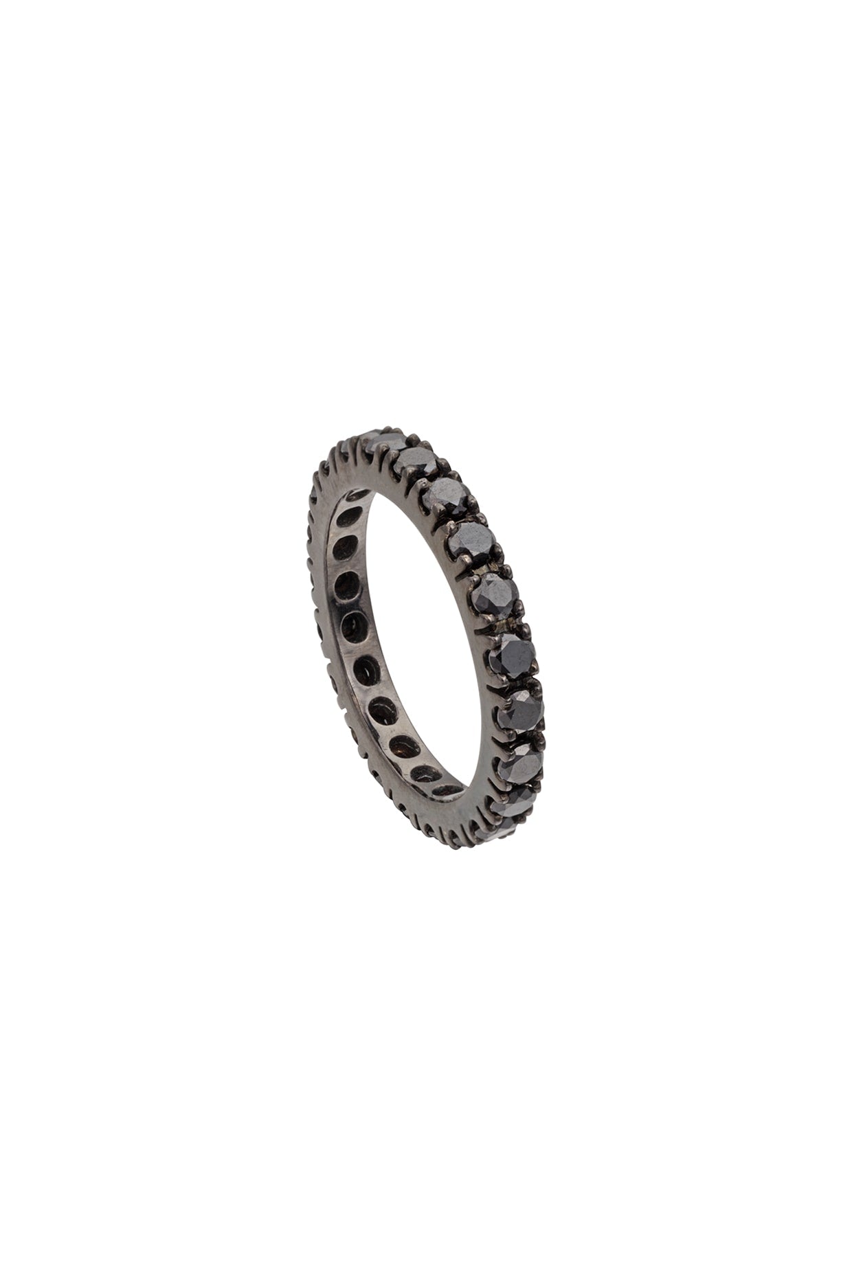 18 Kt Black Gold Diamond Stackable Eternity Ring