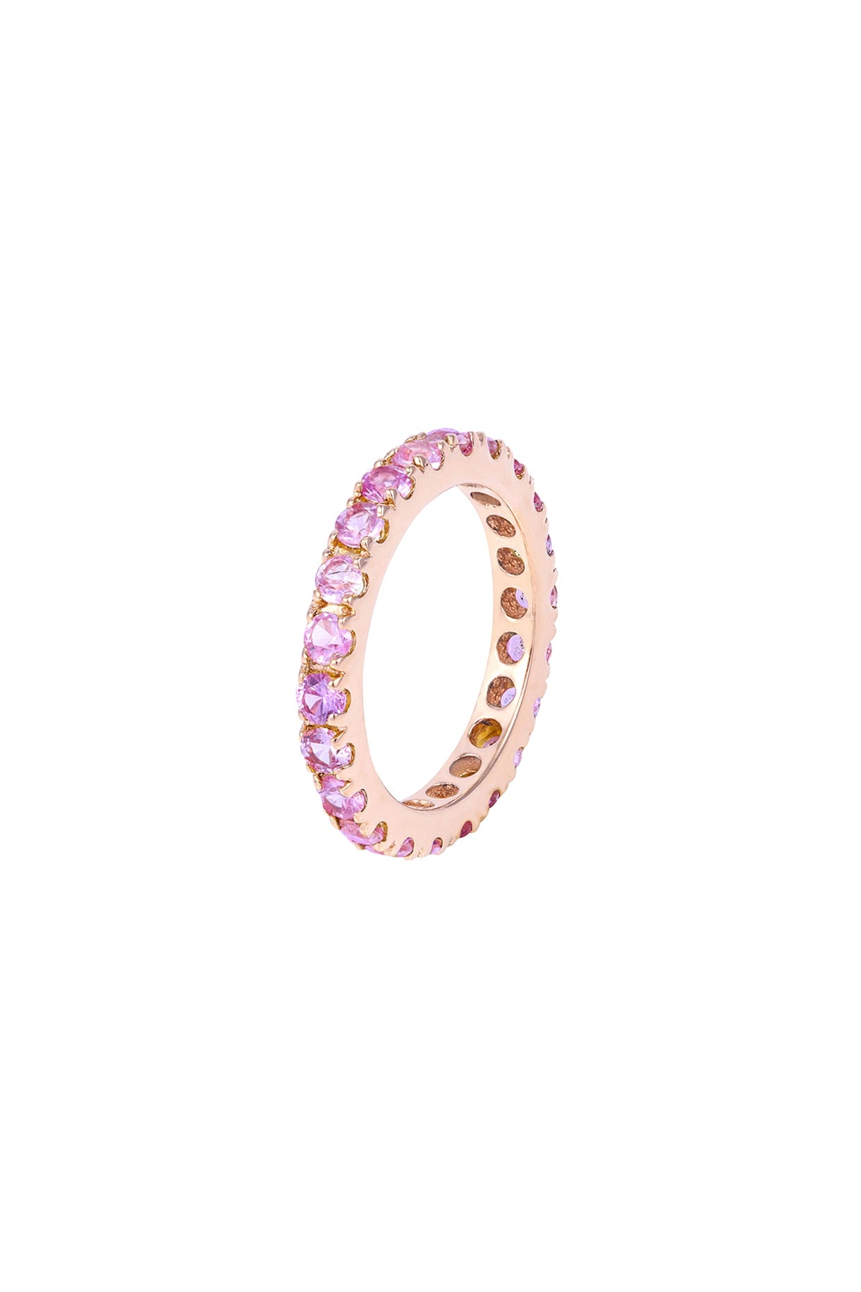 18 Kt Rose Gold & Pink Sapphire Stackable Eternity Ring