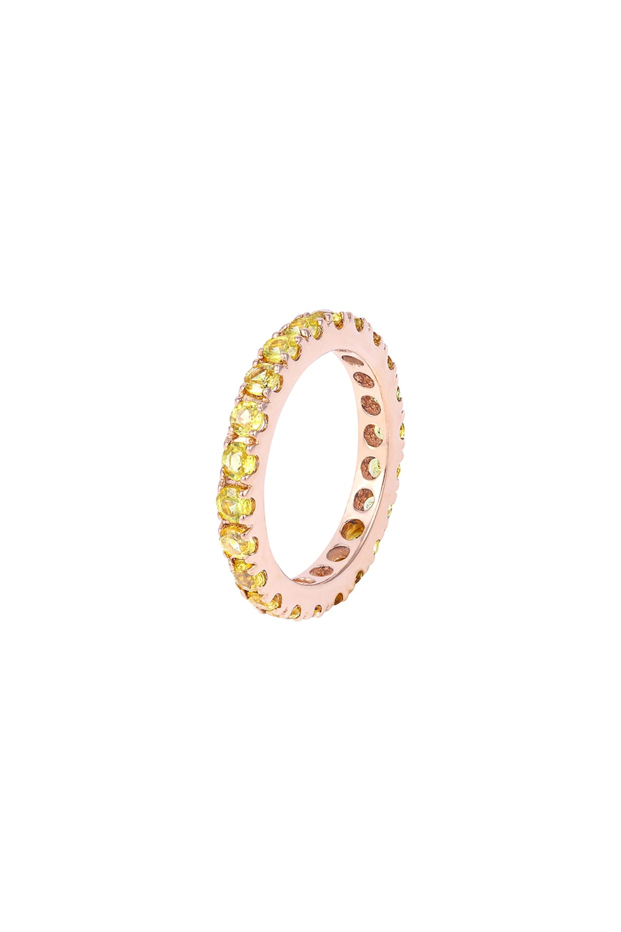 18 Kt Yellow Gold & Yellow Sapphire Stackable Eternity Ring