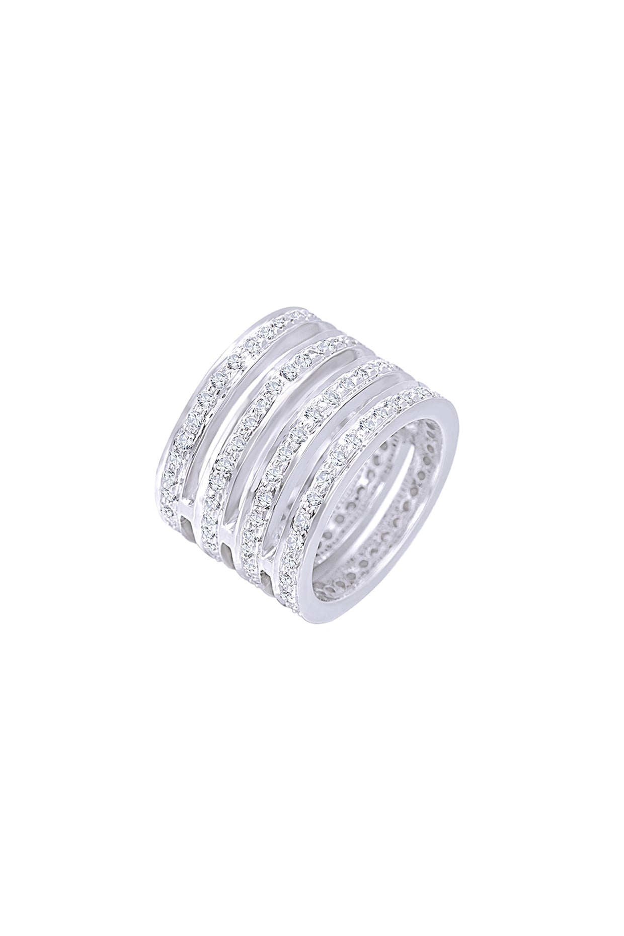 18 Kt White Gold Diamond Midi Ring