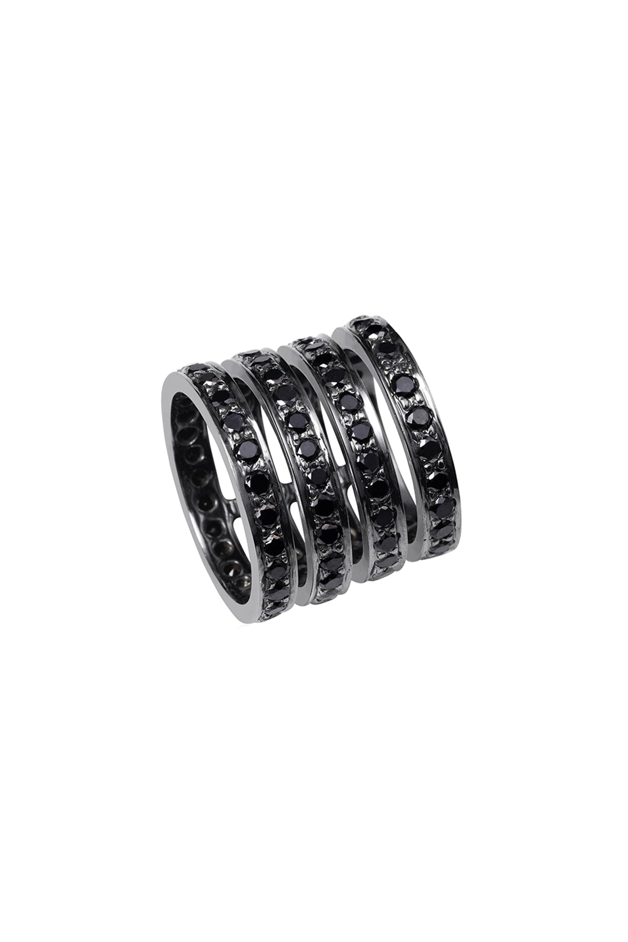 18 Kt Black Gold & Diamond Midi Ring