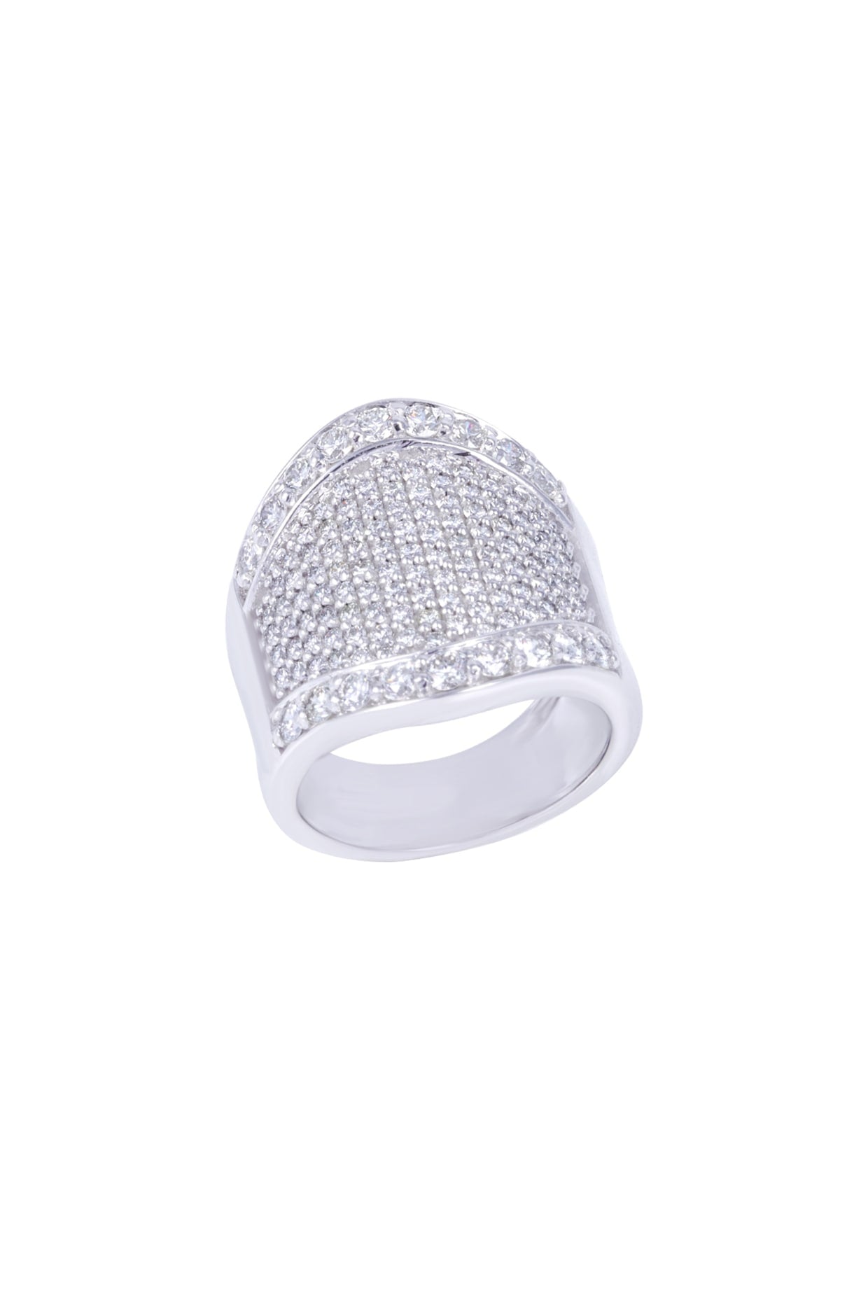 18 Kt White Gold Full Cut Diamond Ring