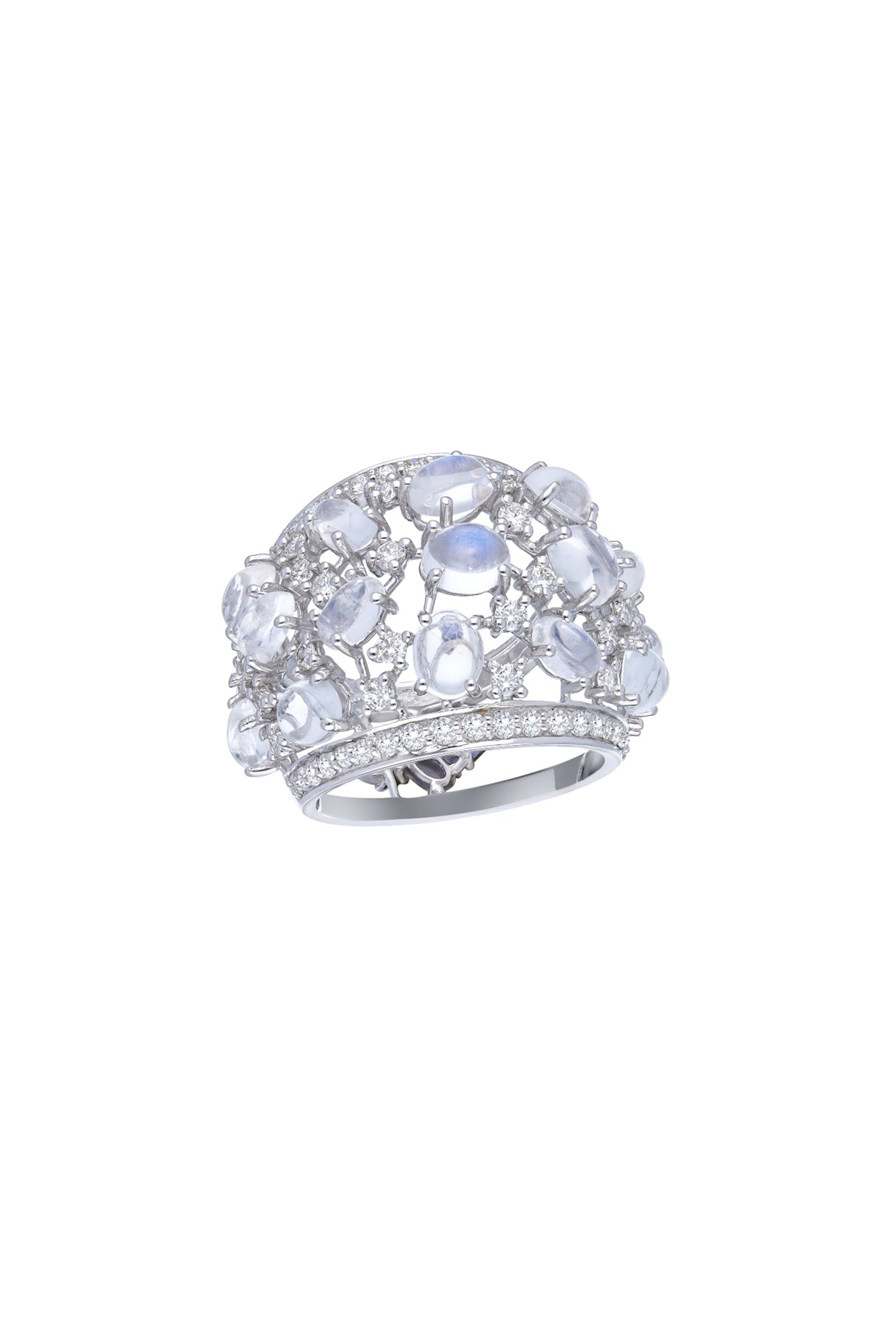 18 Kt White Gold Full Cut Diamond Ring