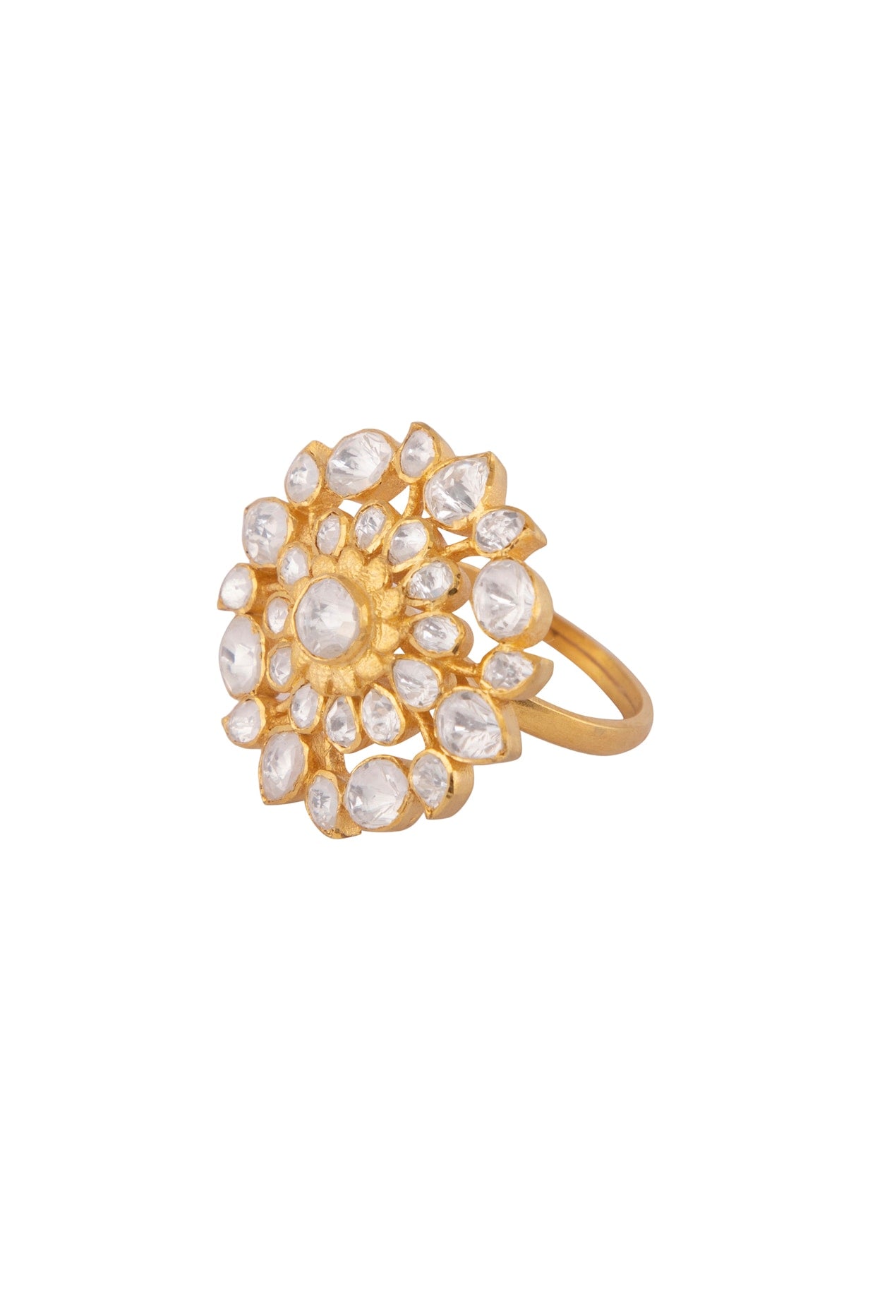 Gold Plated Polki Ring