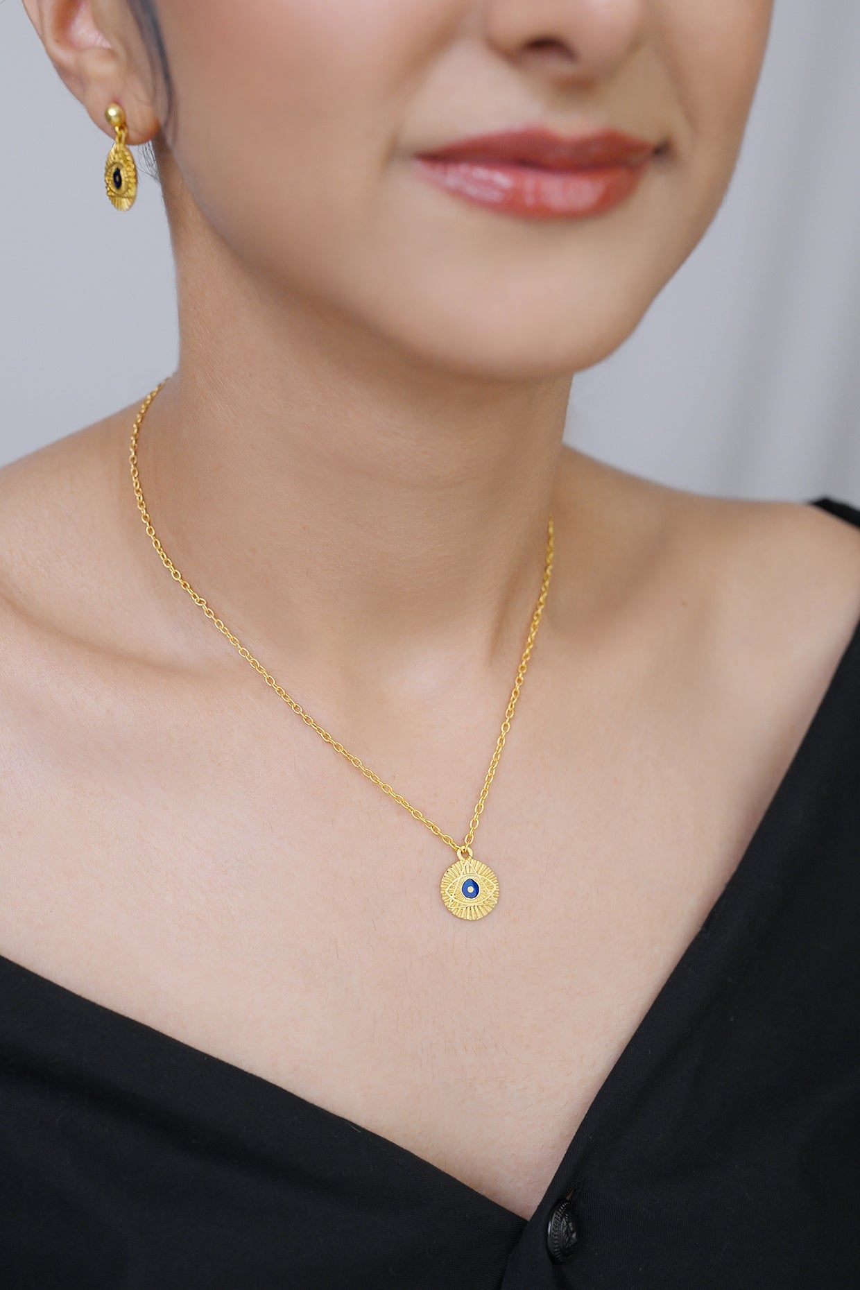 Gold Plated Enamelled Necklace