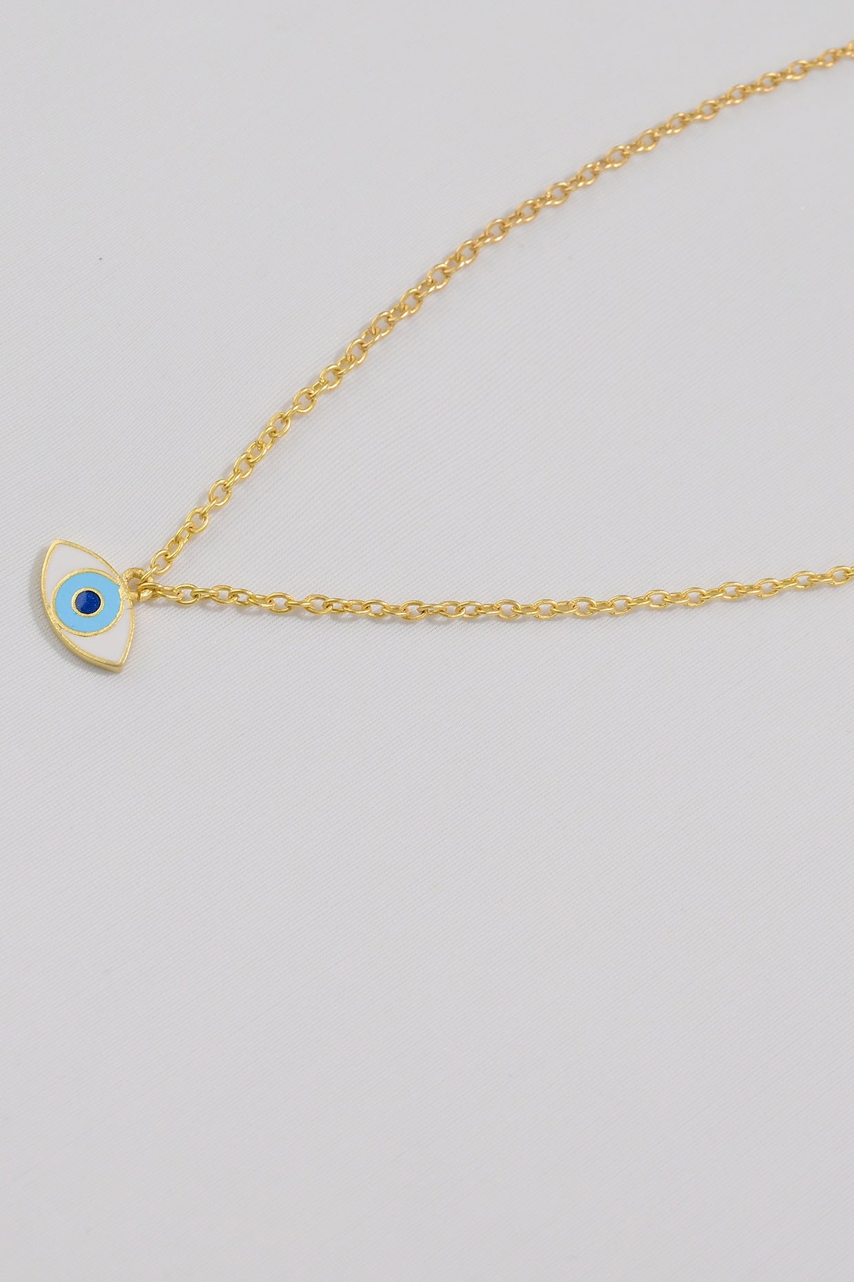 Gold Plated Enamelled Evil Eye Necklace