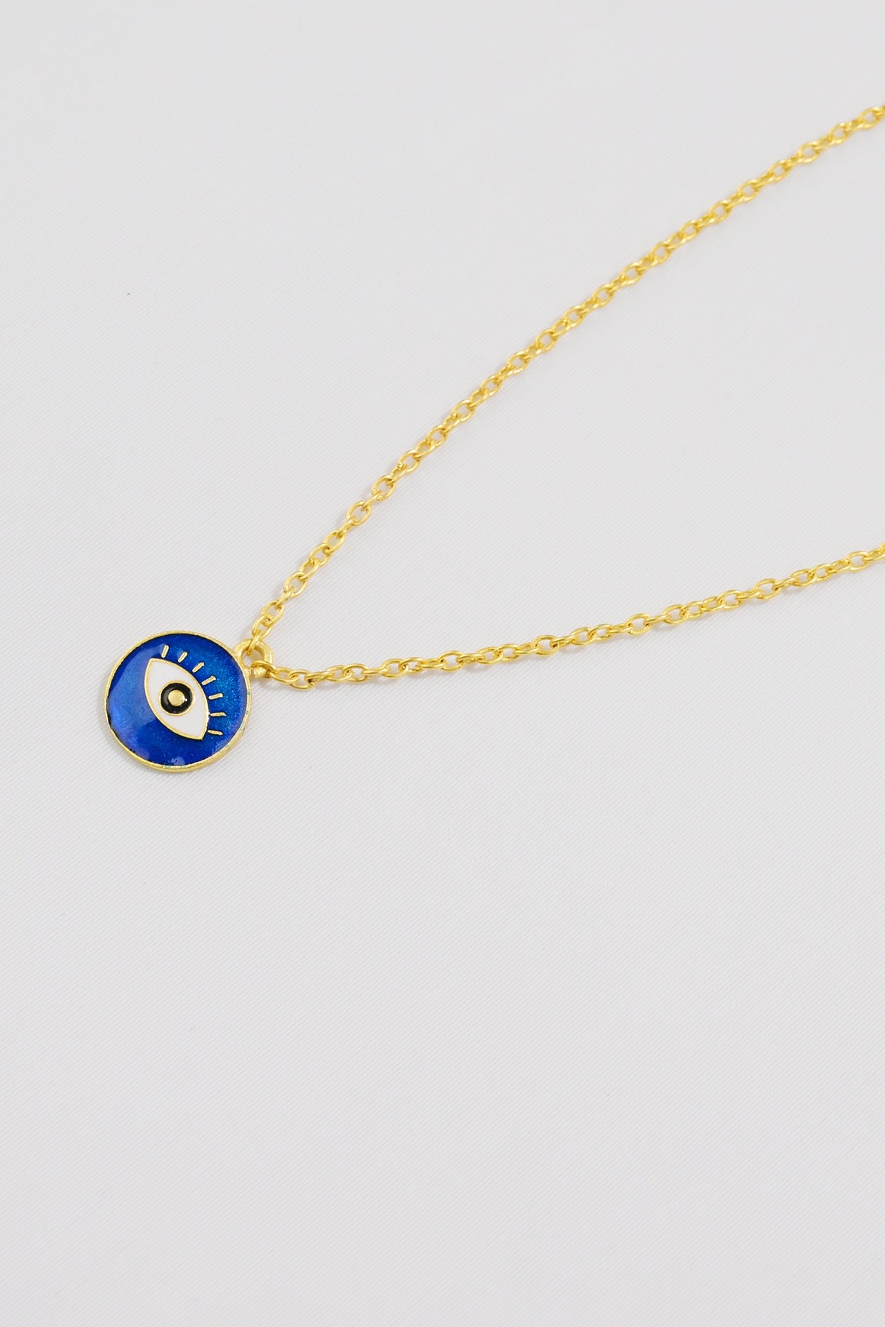 Gold Plated Enamelled Evil Eye Necklace