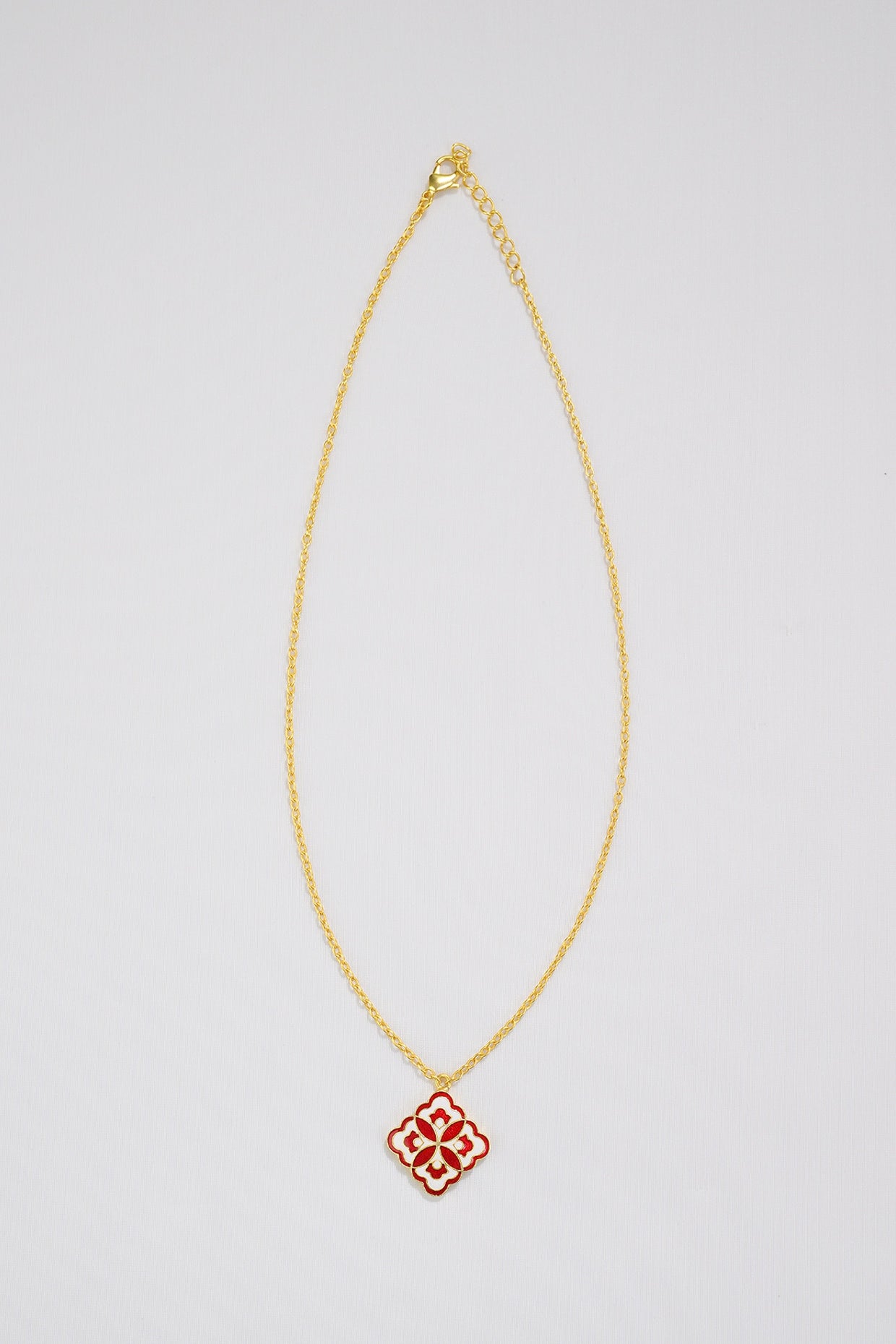 Gold Plated Enamelled Blossom Necklace