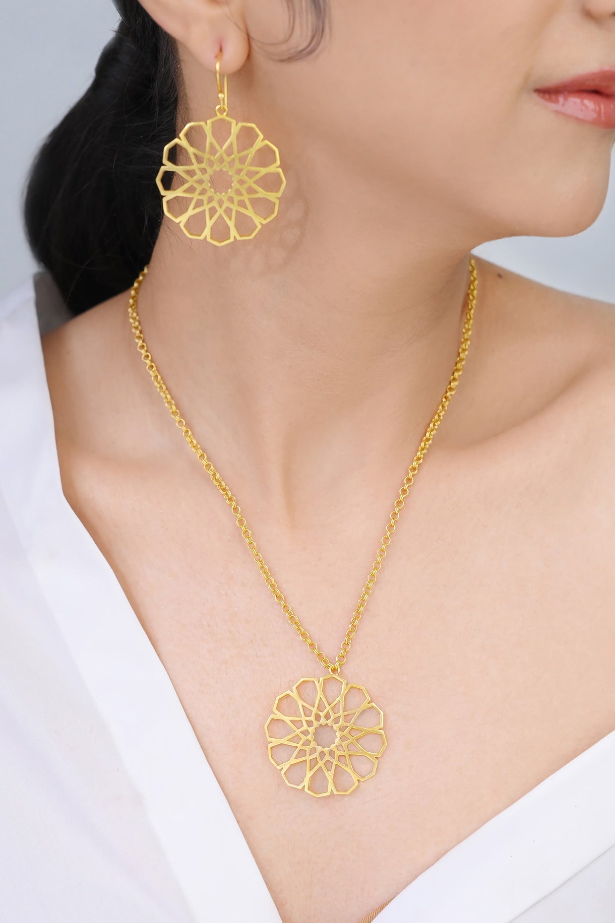 Gold Plated Jharoka Necklace