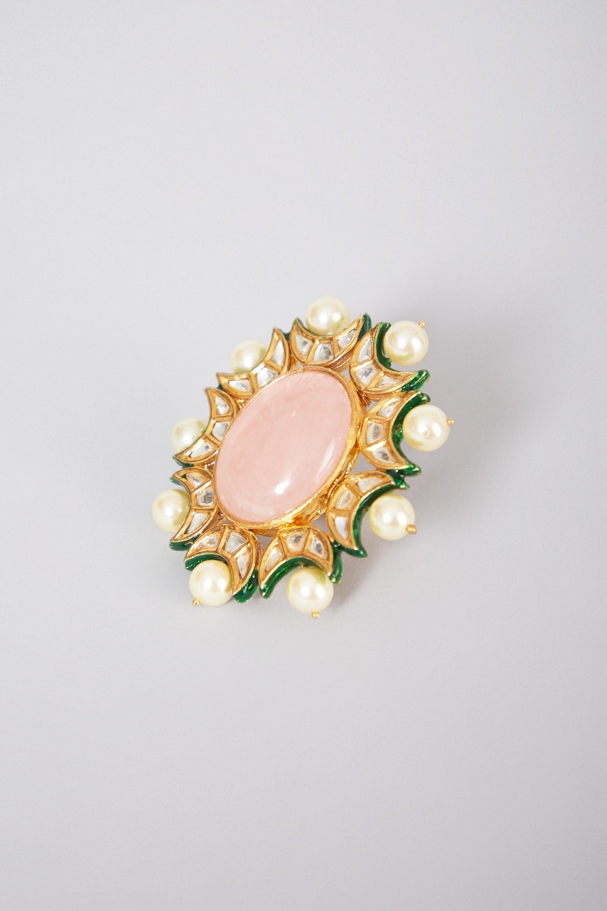 Gold Plated Rose Quartz Ring