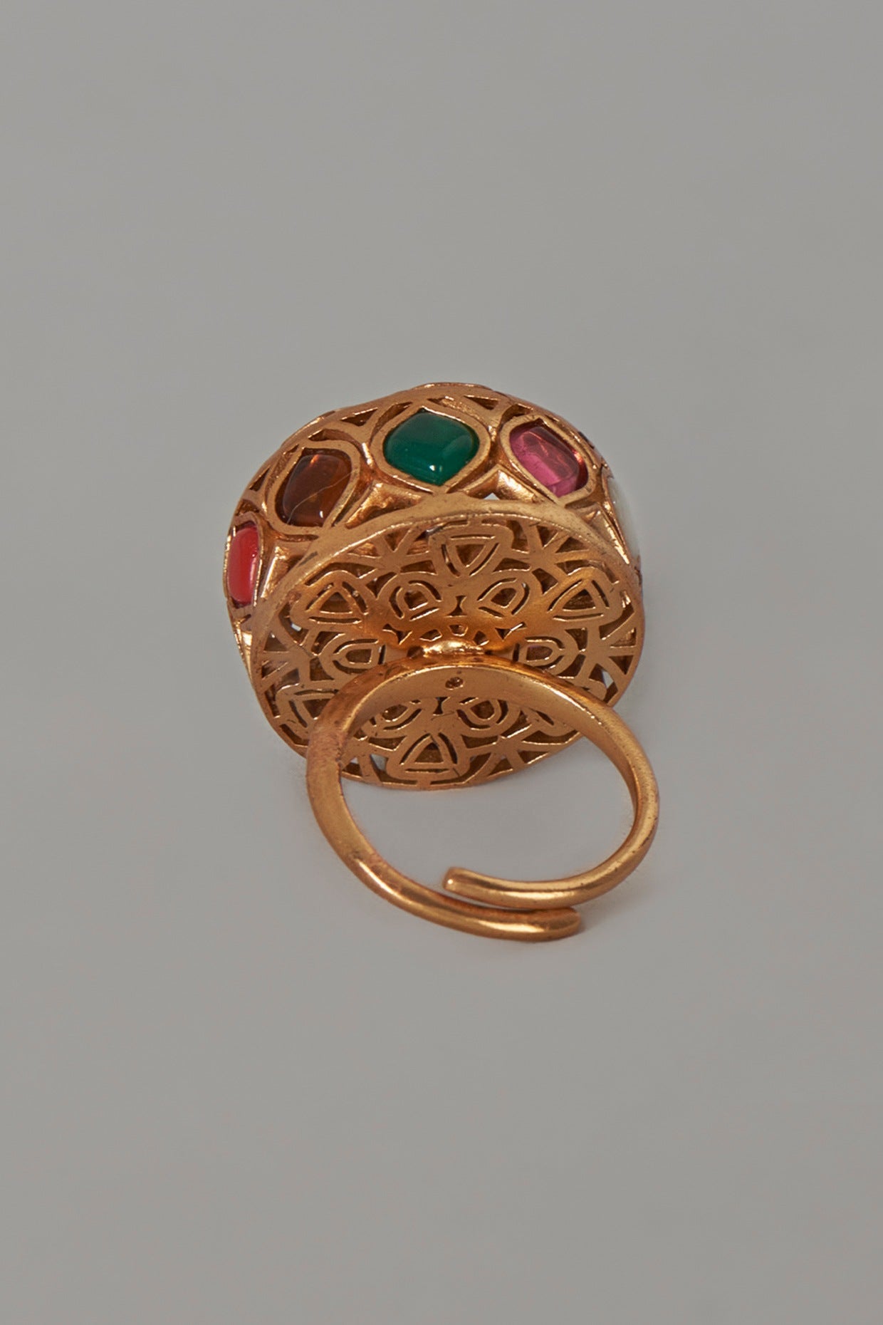 Gold Plated Navratna Ring