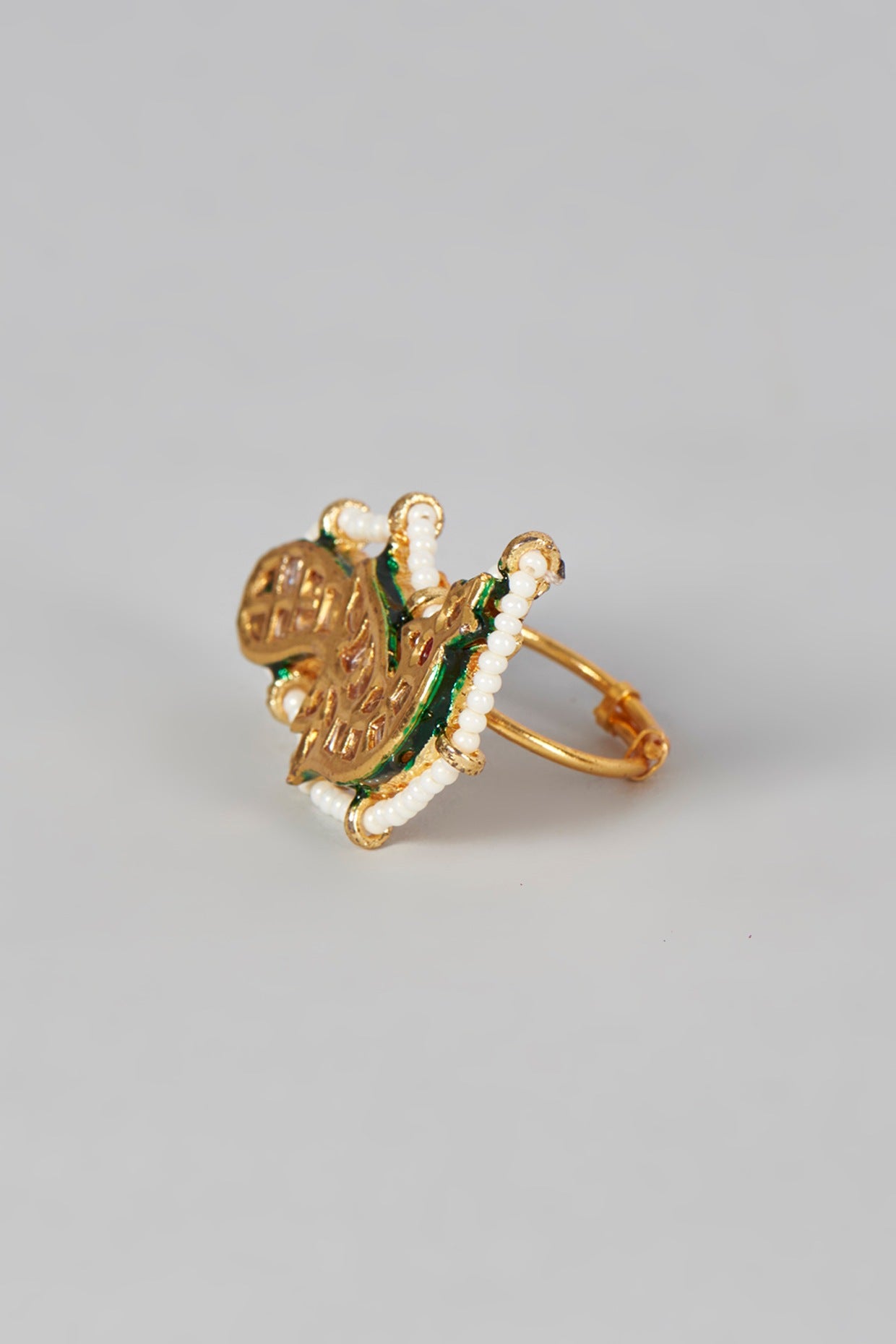 Gold Plated Peacock Motifs Ring