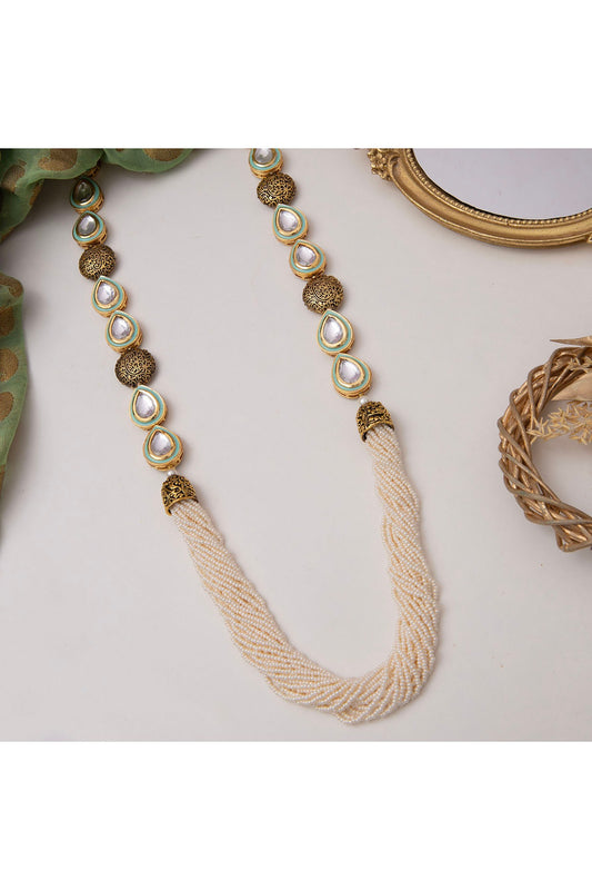 Gold Finish Pearl Necklace