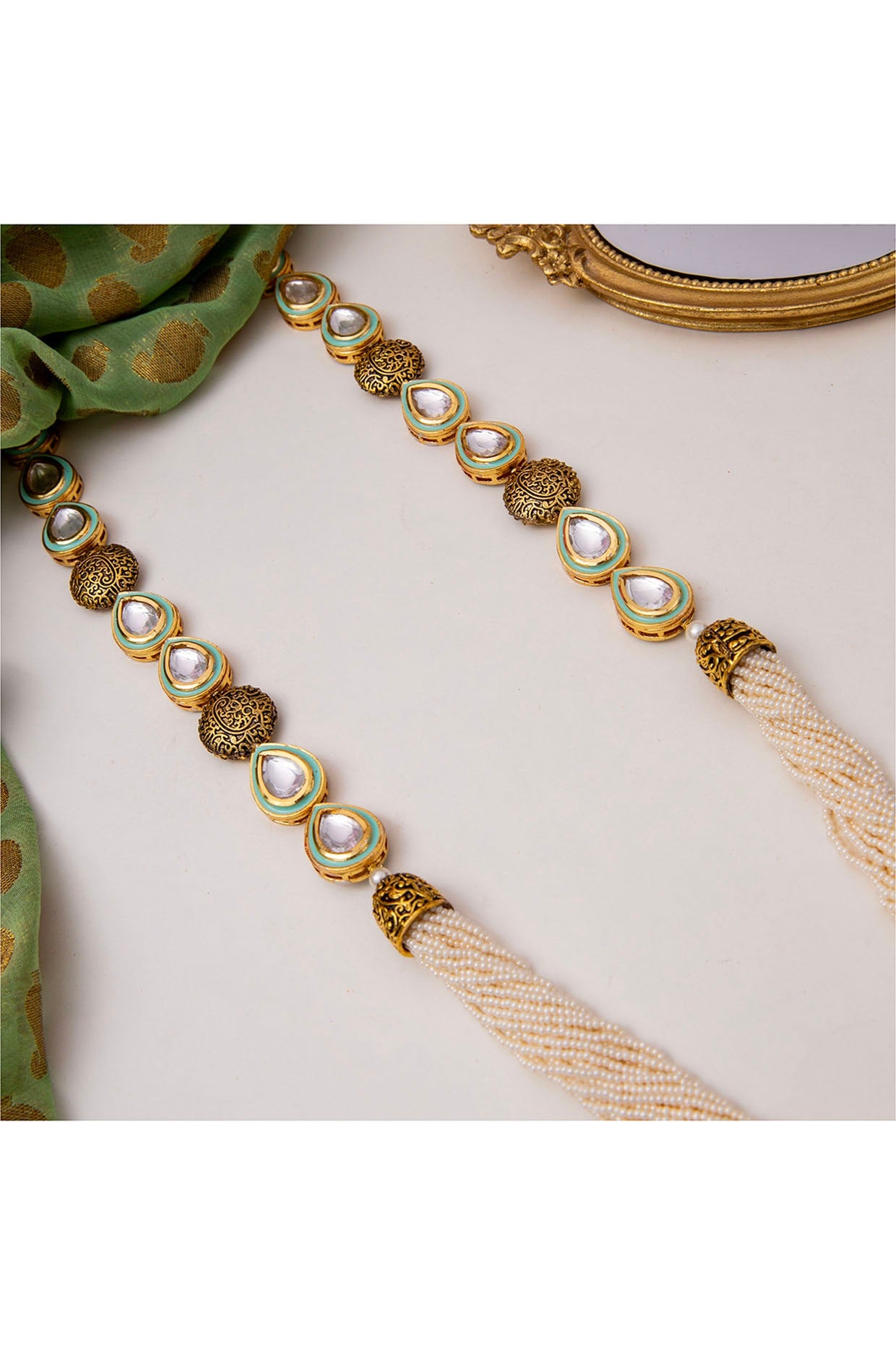 Gold Finish Pearl Necklace