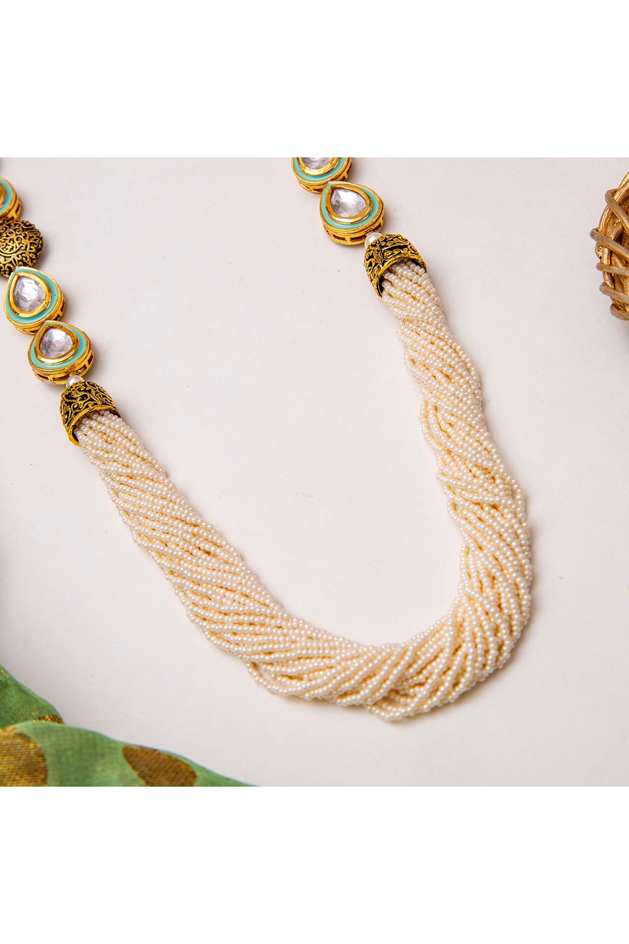 Gold Finish Pearl Necklace